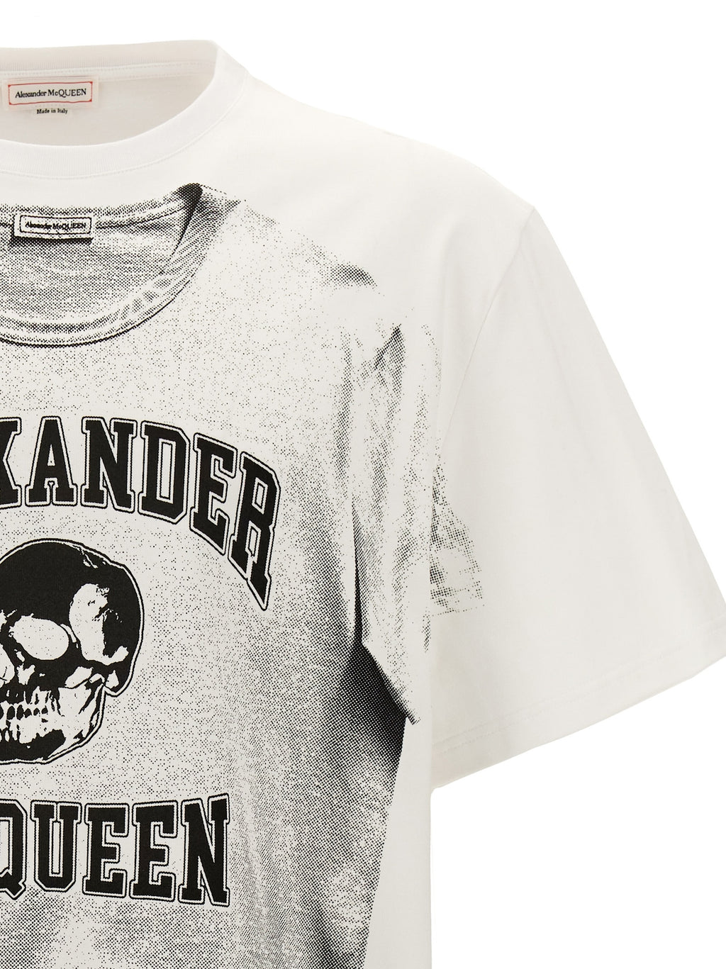 Camiseta de algodón bicolor Alexander McQueen