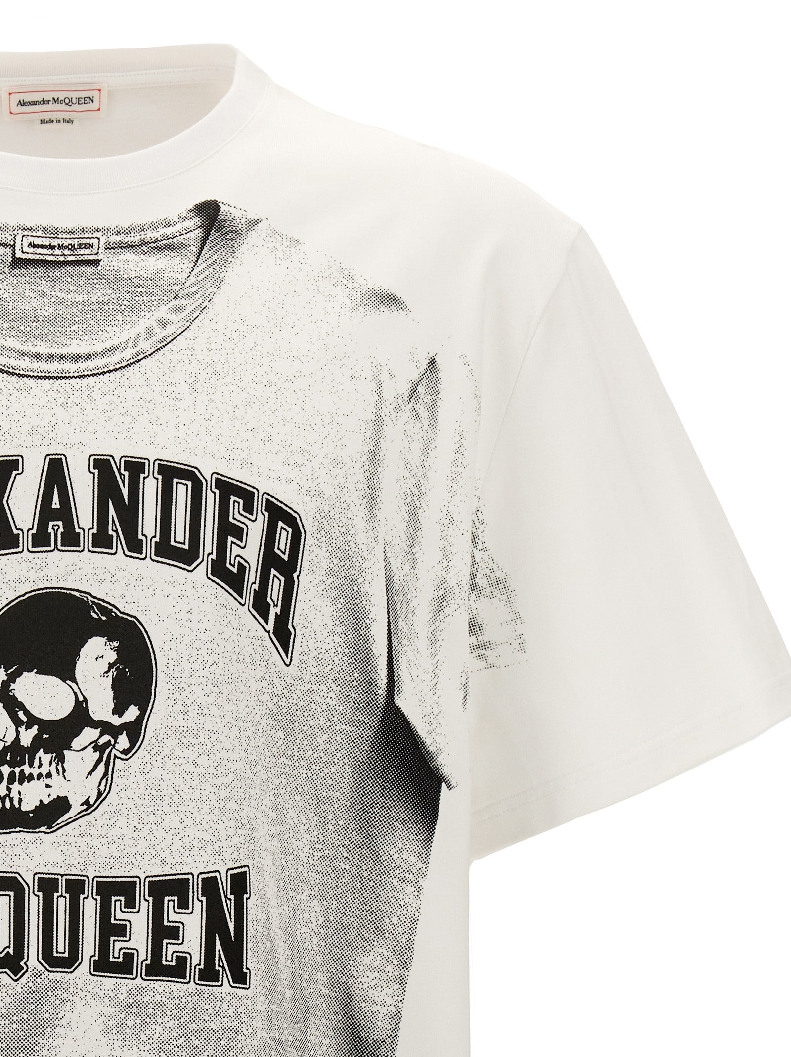 Camiseta de algodón bicolor Alexander McQueen