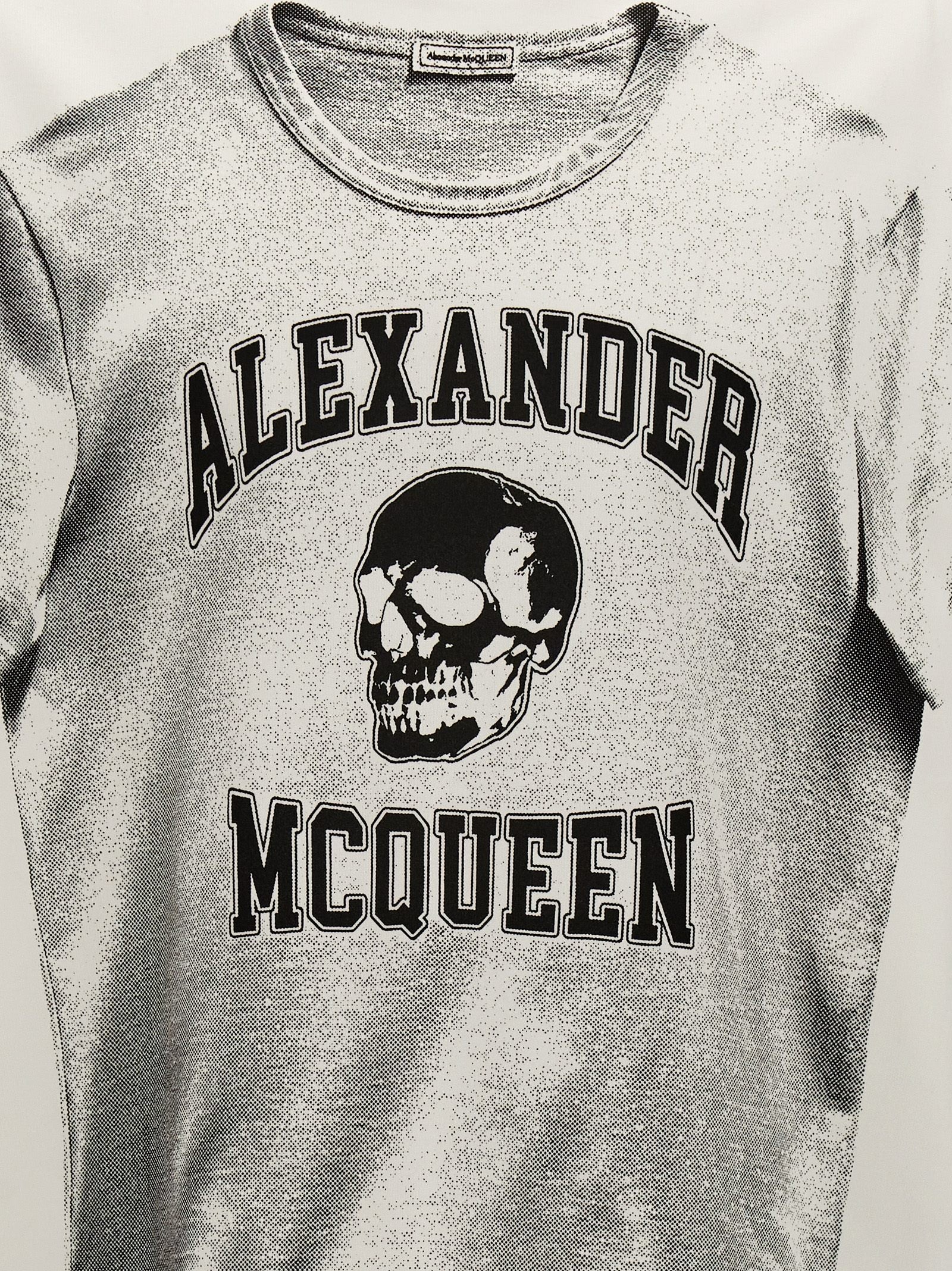 Camiseta de algodón bicolor Alexander McQueen