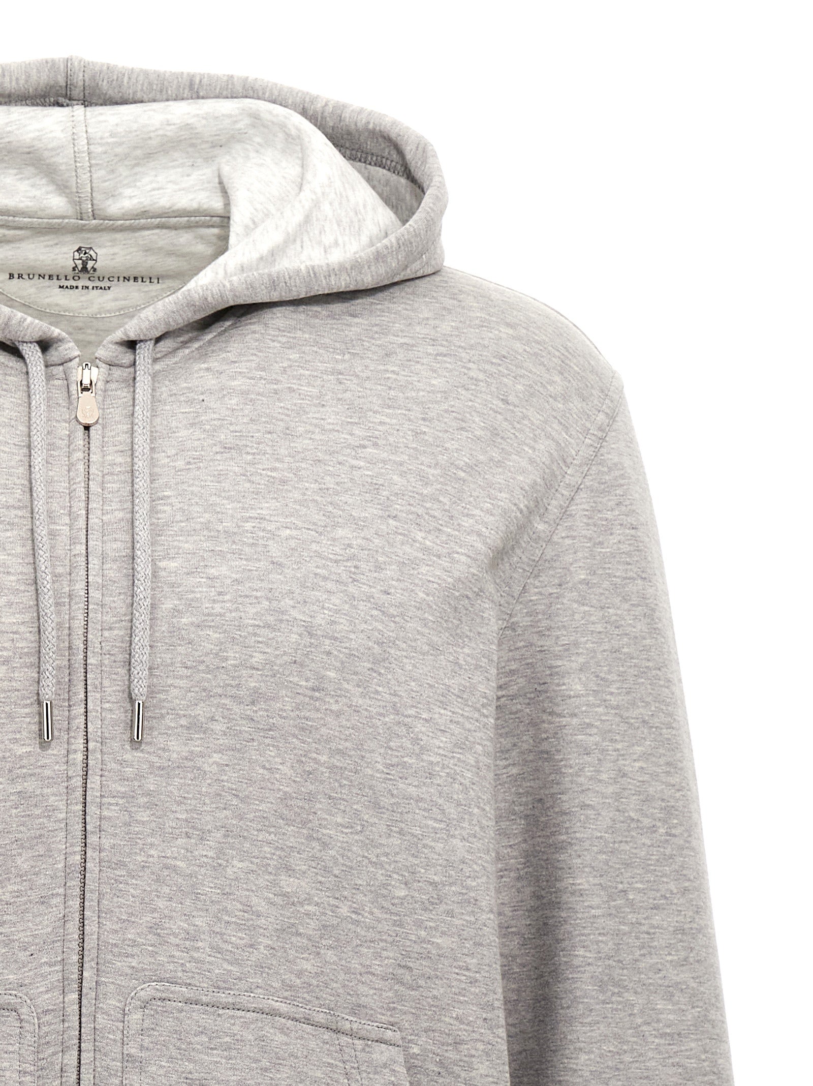 Sudadera de algodón gris Brunello Cucinelli