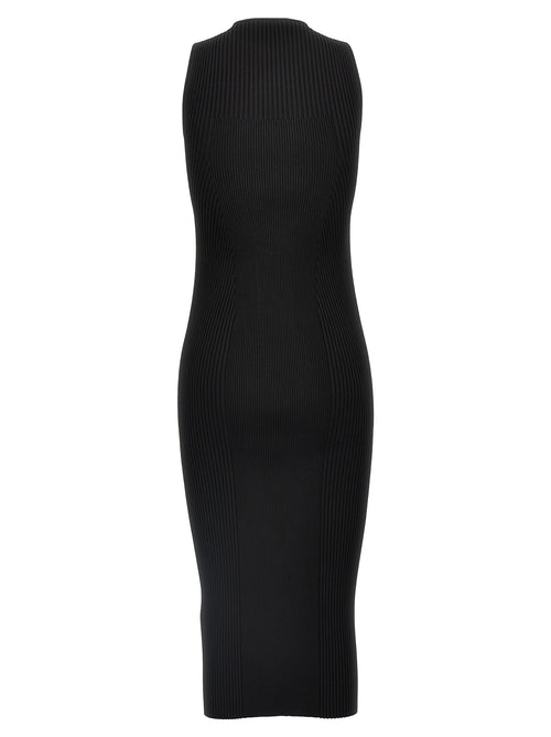 Alexander McQueen Vestido Midi Negro de Viscosa