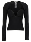 Nensi Dojaka Black Viscose Tank Tops