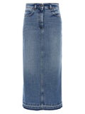 Fortela Blue Cotton Mini Skirt