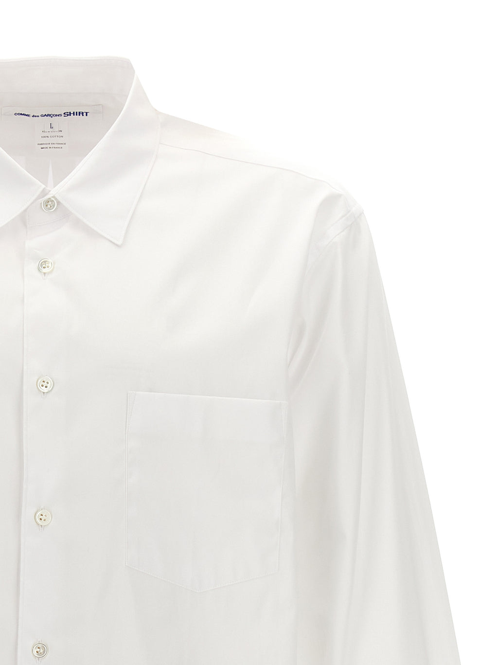 Comme Des Garçons White Cotton Blouse
