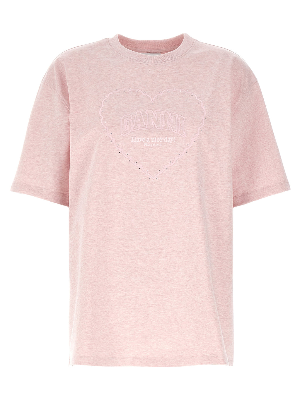 Camiseta de algodón multicolor Ganni