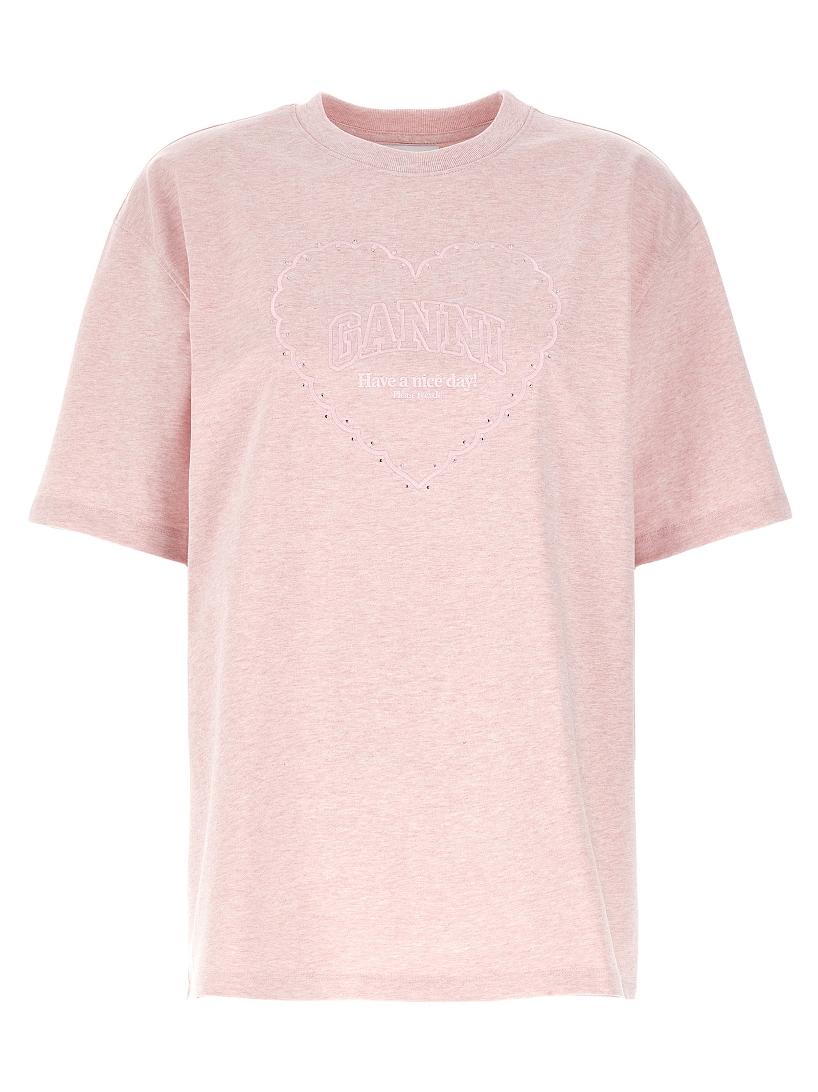 Camiseta de algodón multicolor Ganni