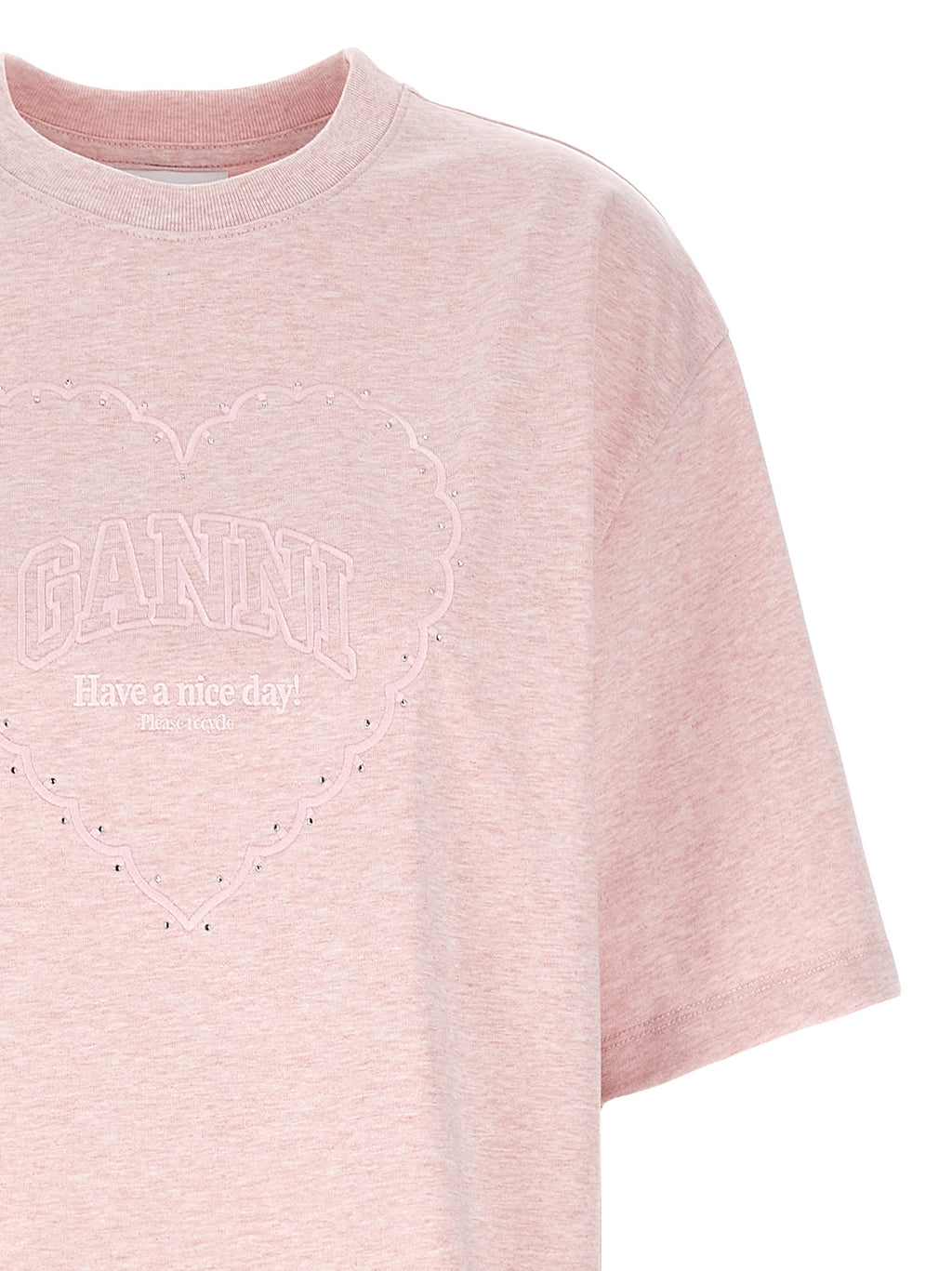 Camiseta de algodón multicolor Ganni