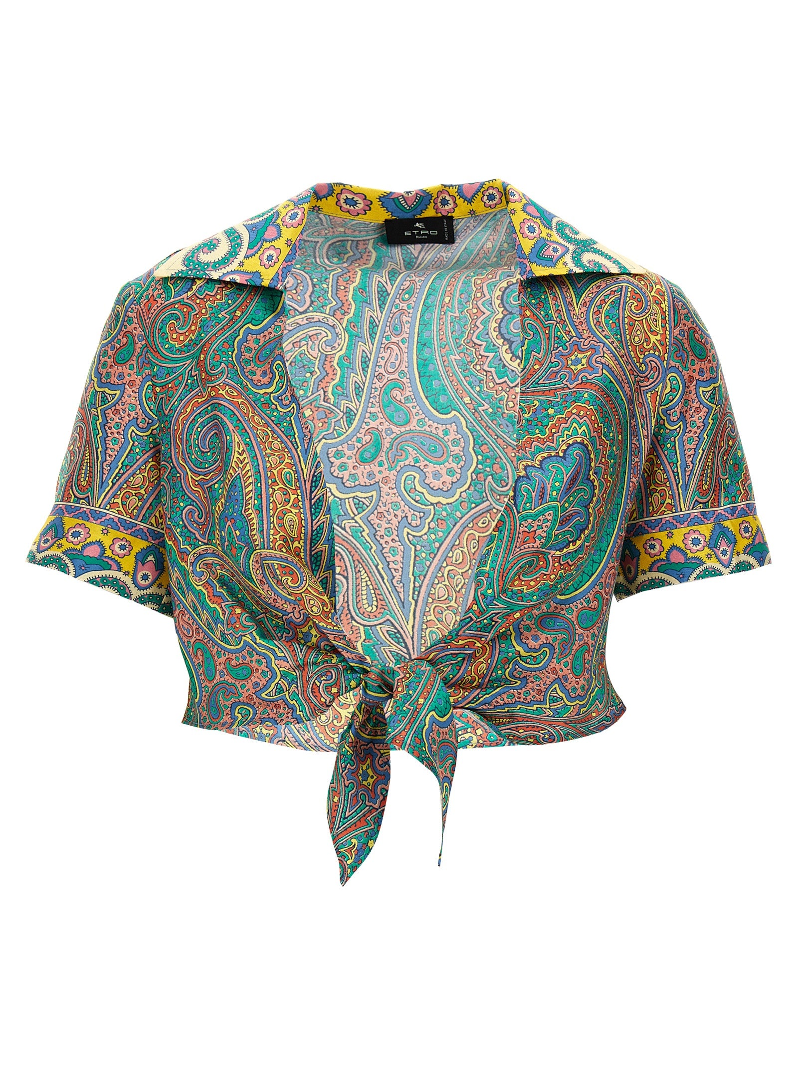 Camisa con estampado de seda multicolor Etro
