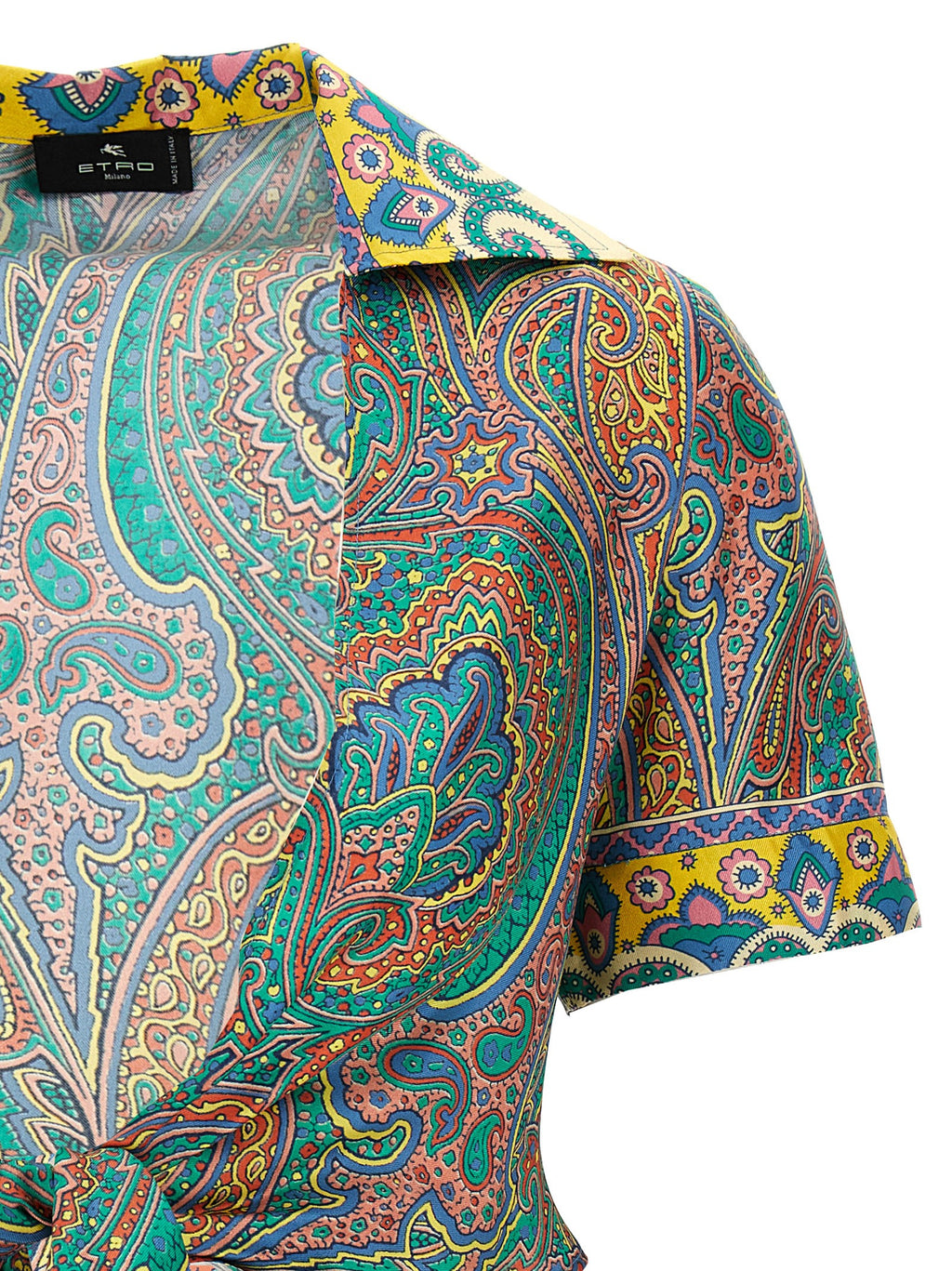Camisa con estampado de seda multicolor Etro