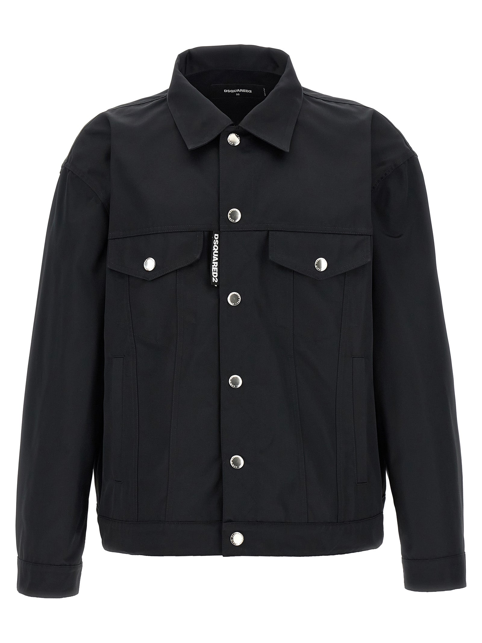 Chaqueta larga Dsquared² de poliéster negro