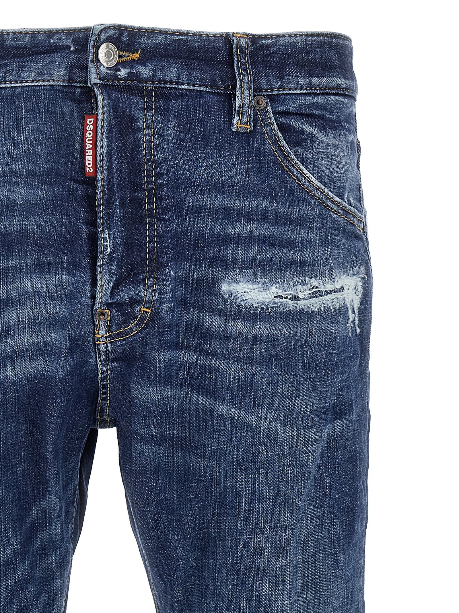 Jeans Dsquared² de algodón azul de corte ajustado