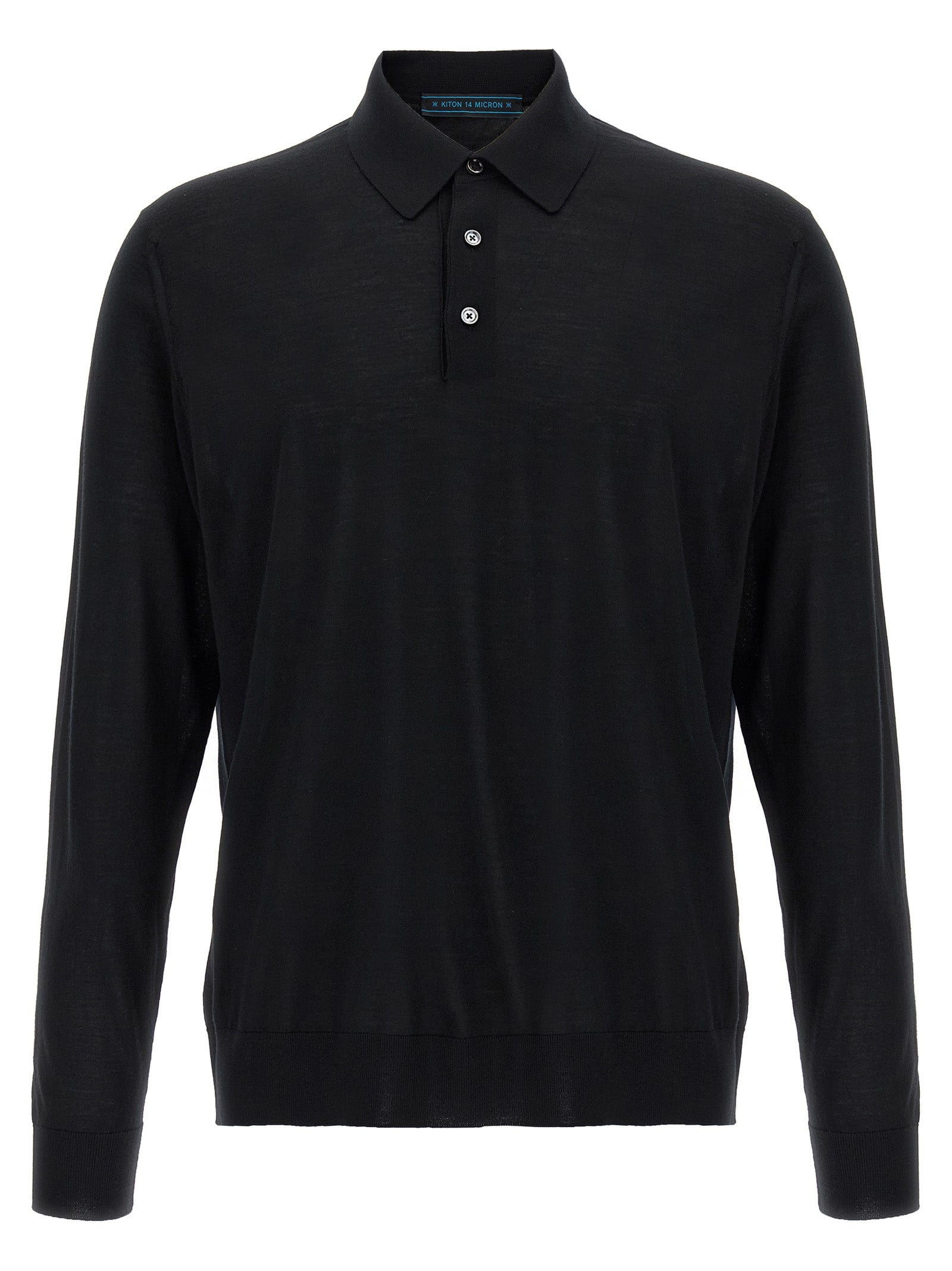 Polo de lana negra Kiton