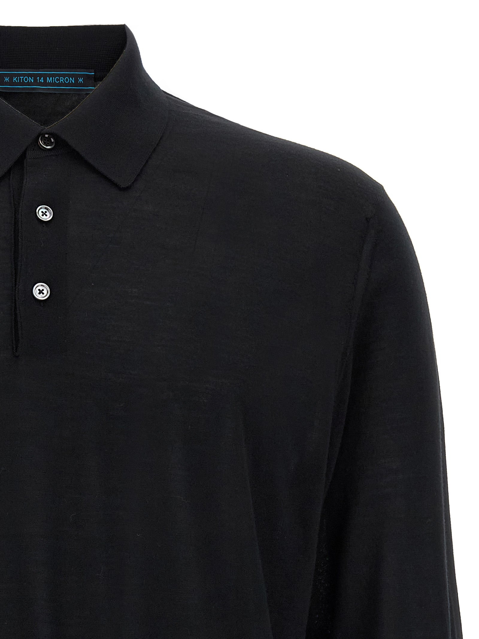 Polo de lana negra Kiton