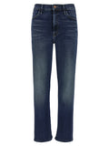 Mother Denim Blue Cotton Flared Jeans