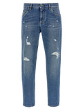 Jeans rectos de algodón azul Dolce & Gabbana