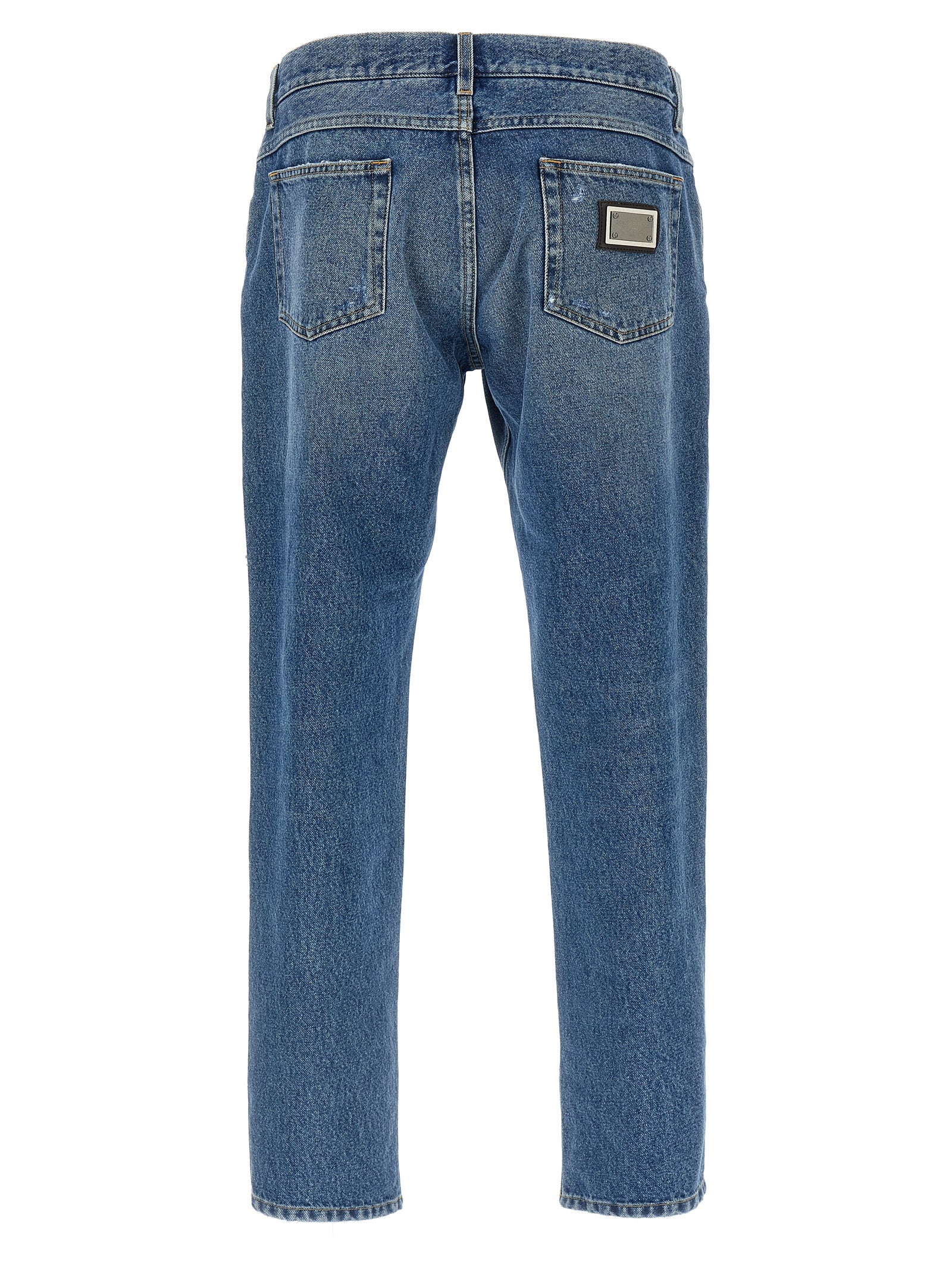 Jeans rectos de algodón azul Dolce & Gabbana