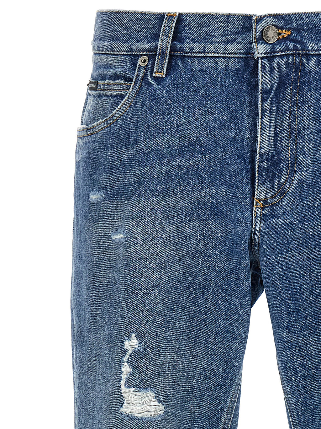 Jeans rectos de algodón azul Dolce & Gabbana