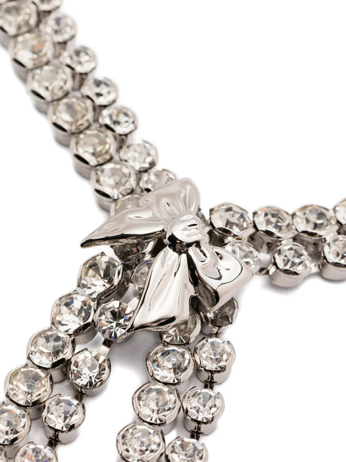 Collar Alessandra Rich de cristal plateado