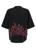 Camiseta de algodón negra Palm Angels