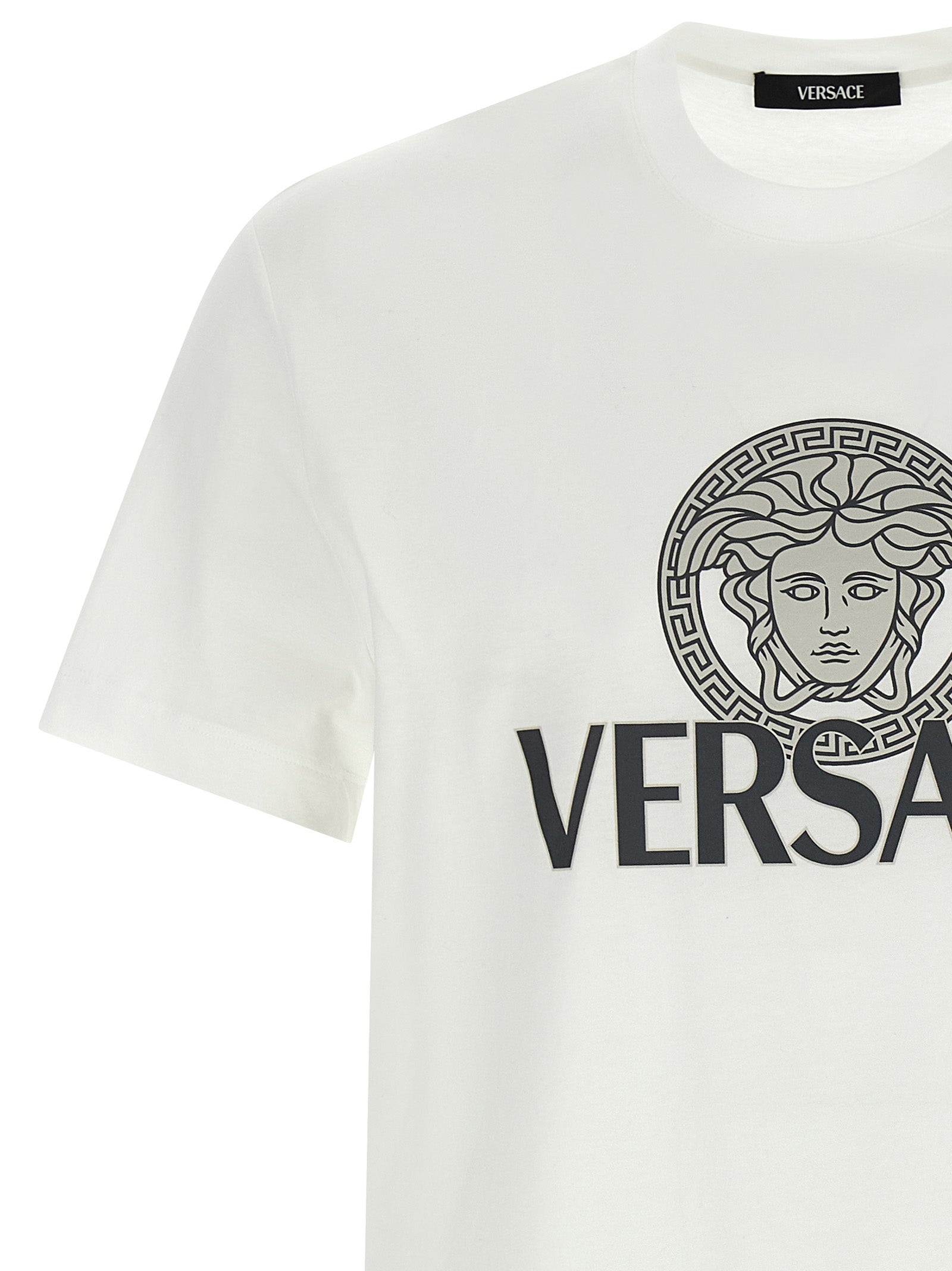 Camiseta de algodón bicolor Versace