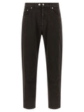Department 5 Black Cotton Tapered Jeans