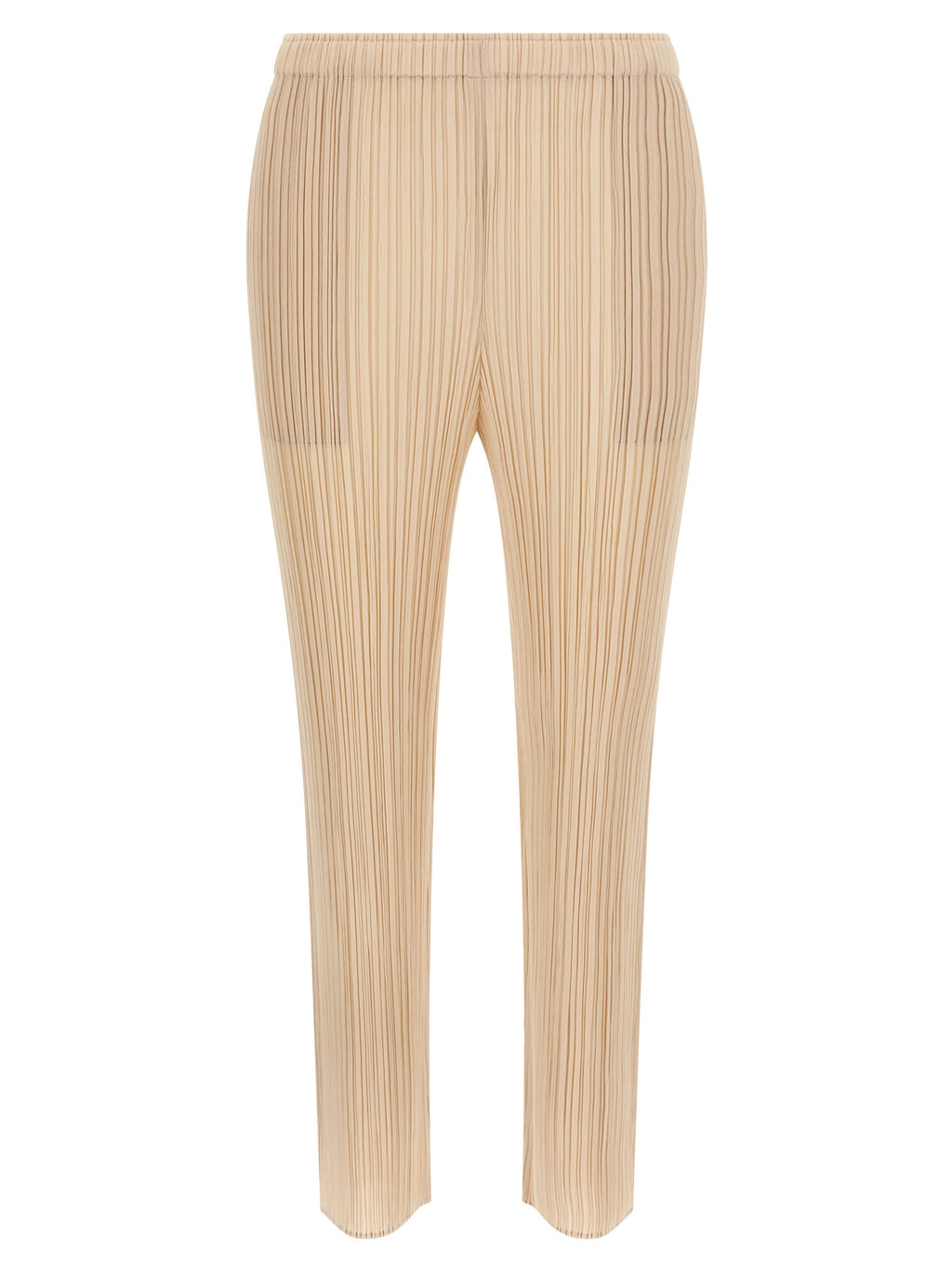 PLEATS PLEASE ISSEY MIYAKE Beige Polyester Casual Pants
