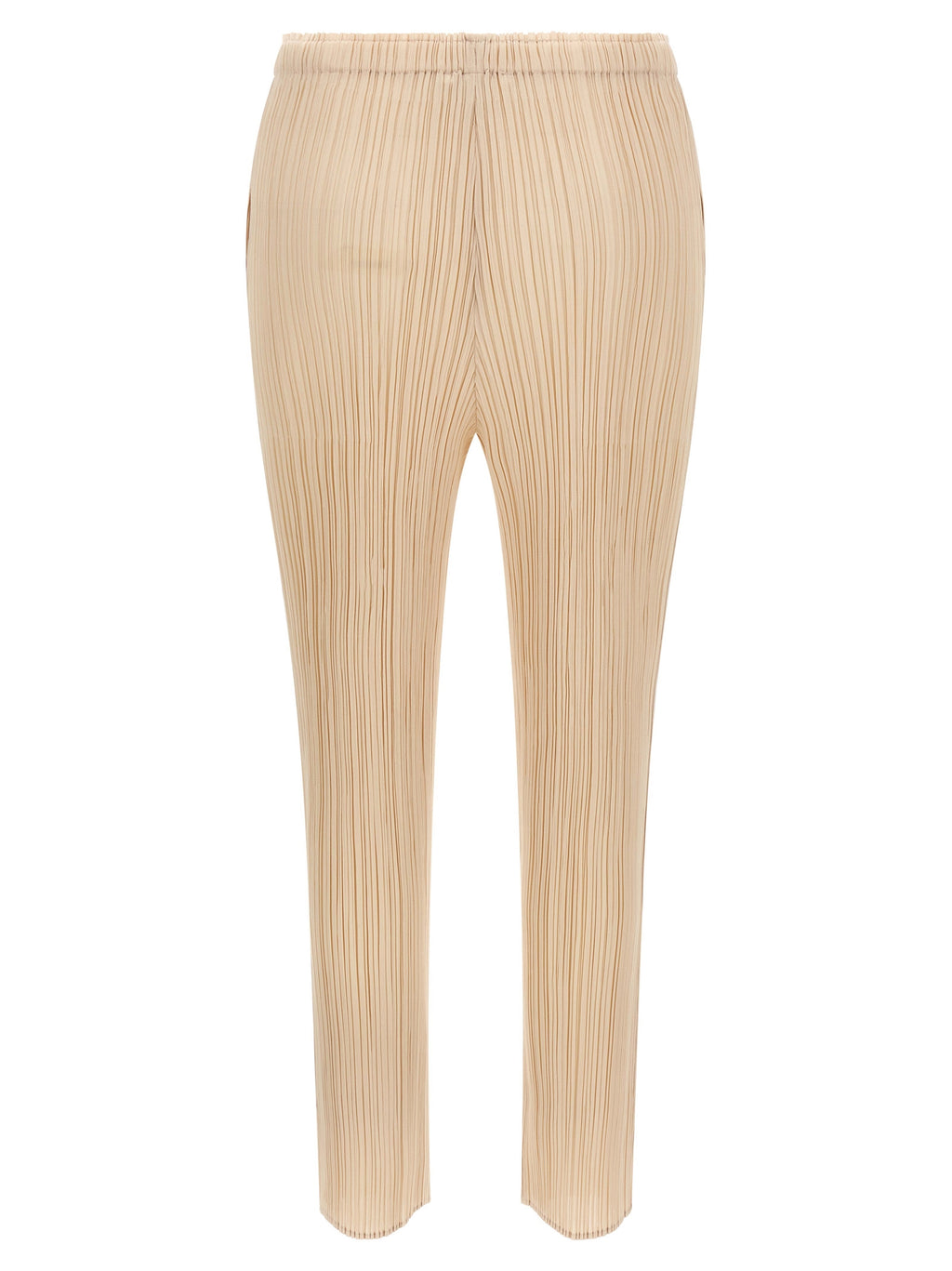 PLEATS PLEASE ISSEY MIYAKE Beige Polyester Casual Pants