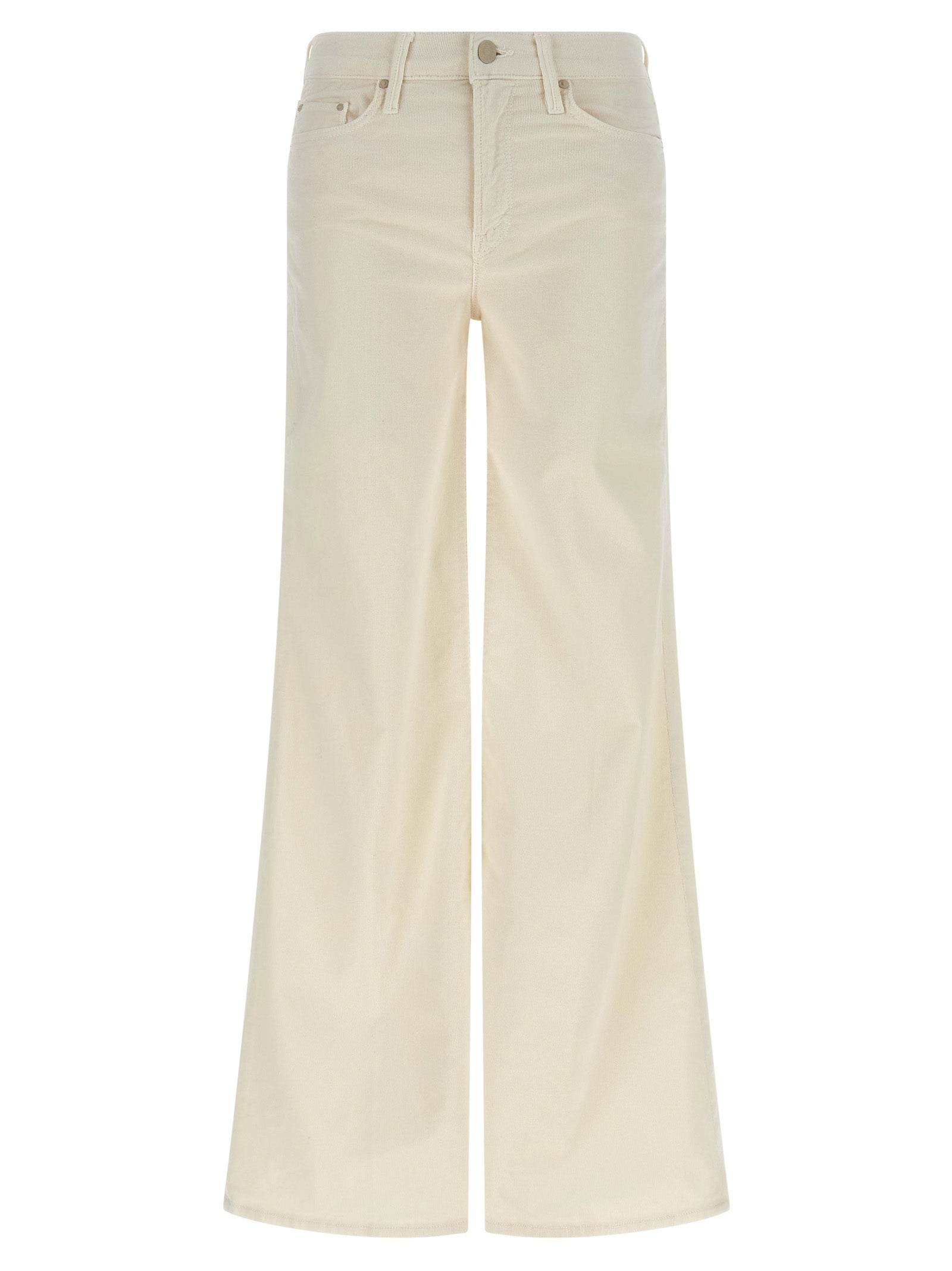Pantalones acampanados de algodón blanco Mother Denim