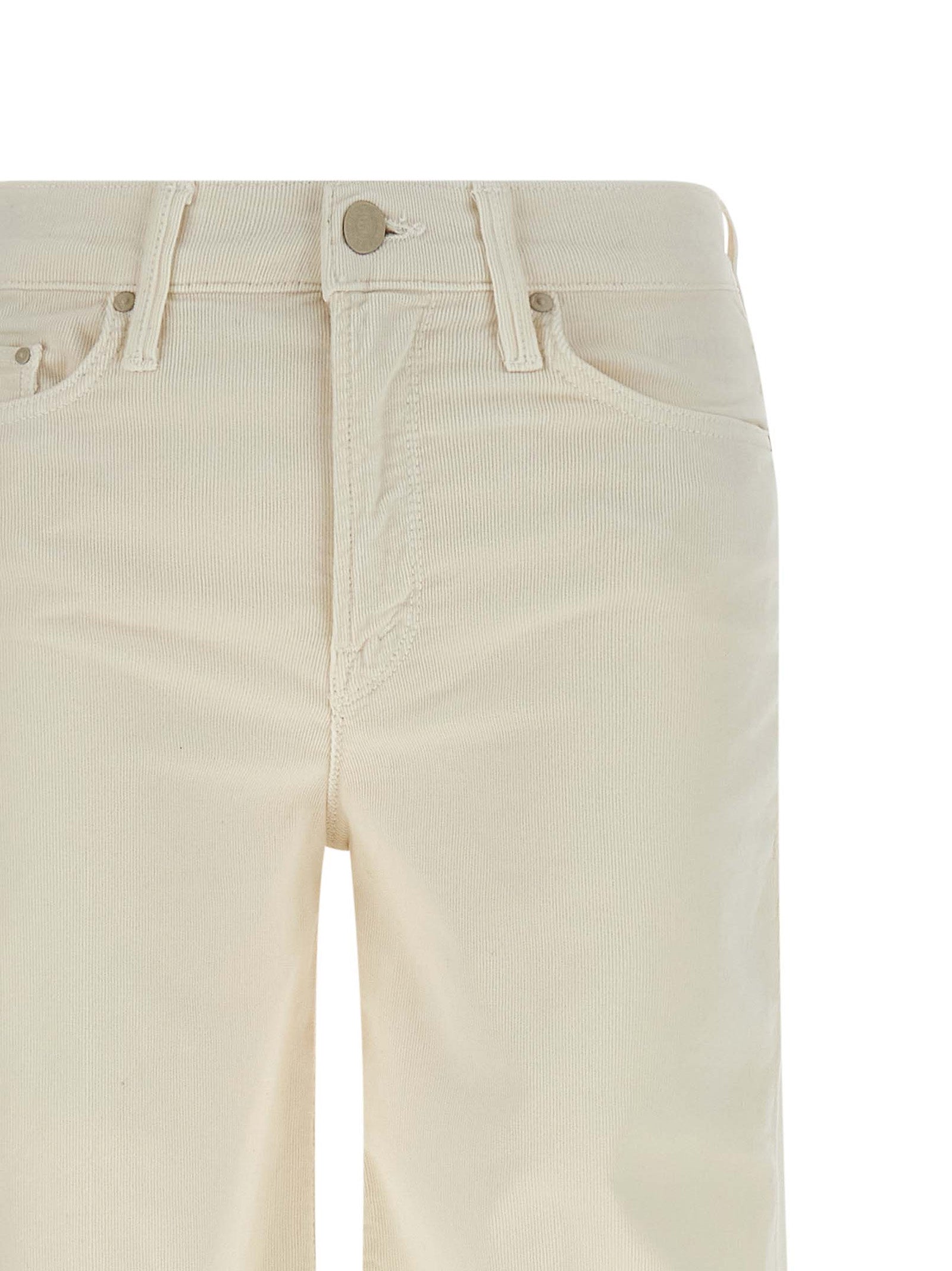 Pantalones acampanados de algodón blanco Mother Denim