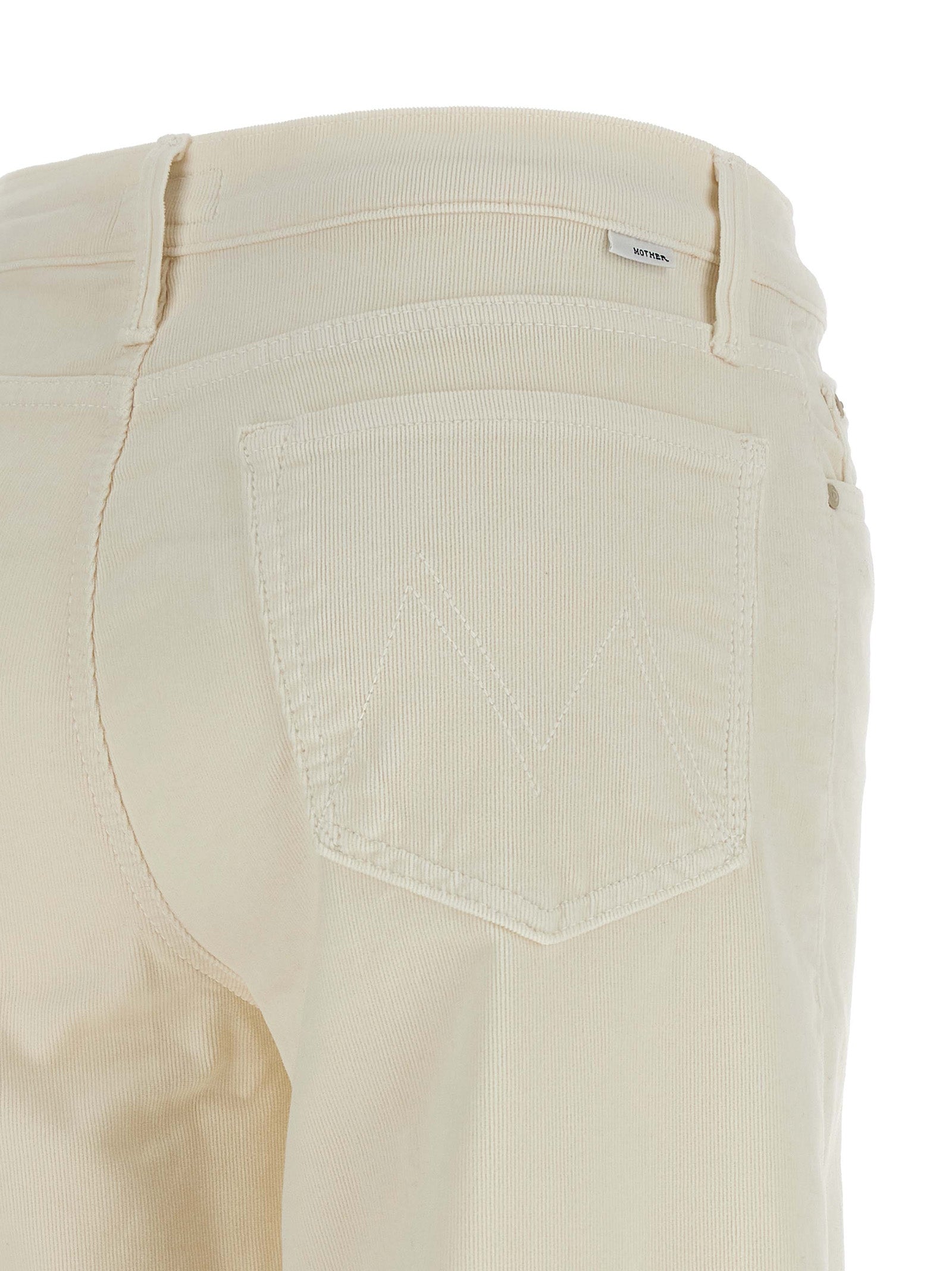 Pantalones acampanados de algodón blanco Mother Denim