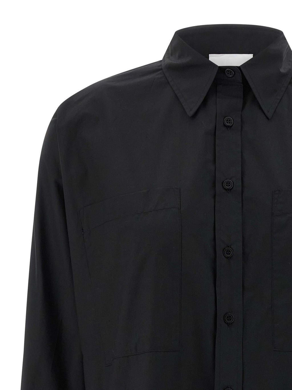 NUDE Black Cotton Blouse