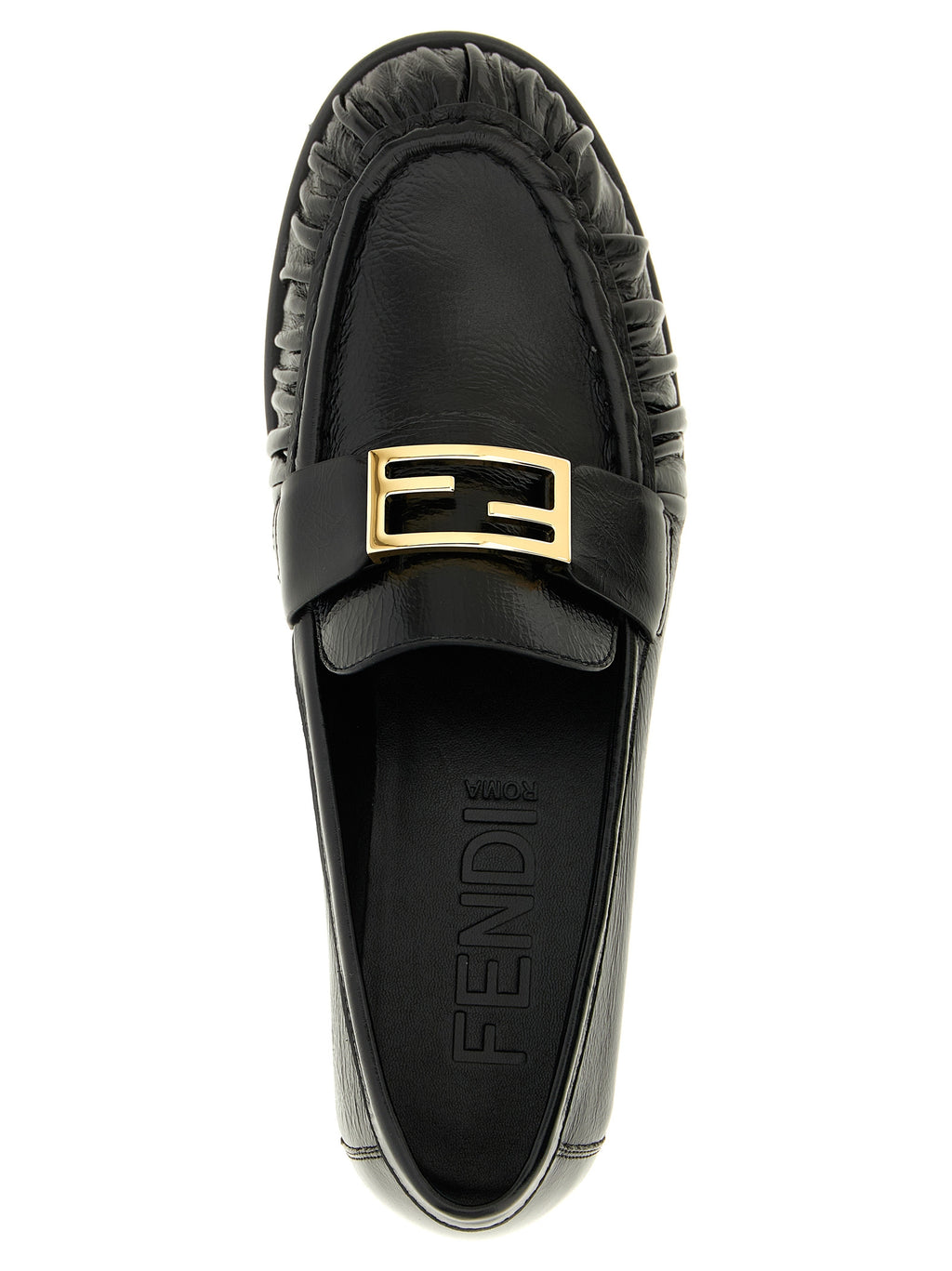 Mocasines sin cordones Fendi de piel de cordero negra