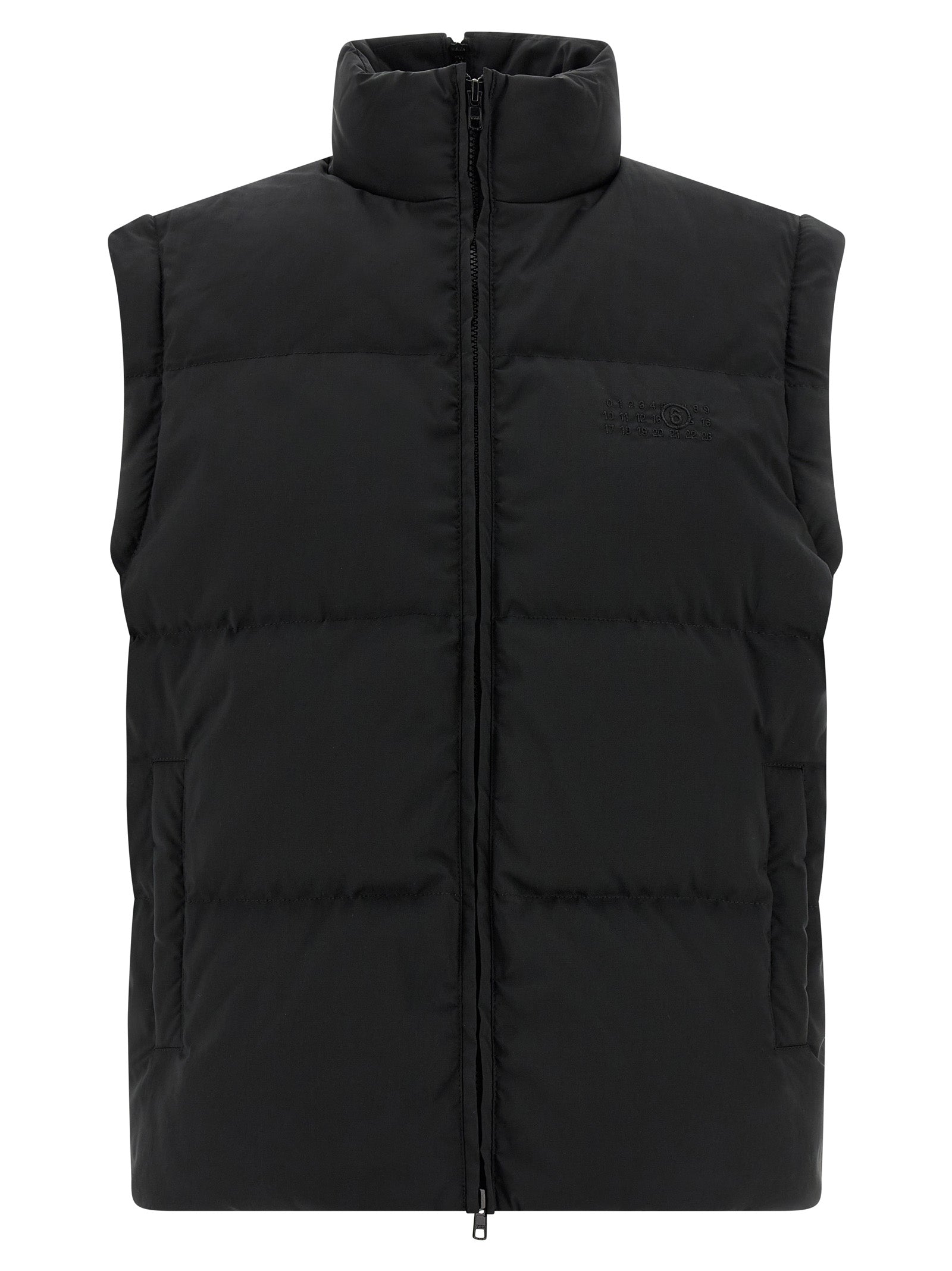 MM6 Maison Margiela Chaqueta Larga Negra de Poliéster