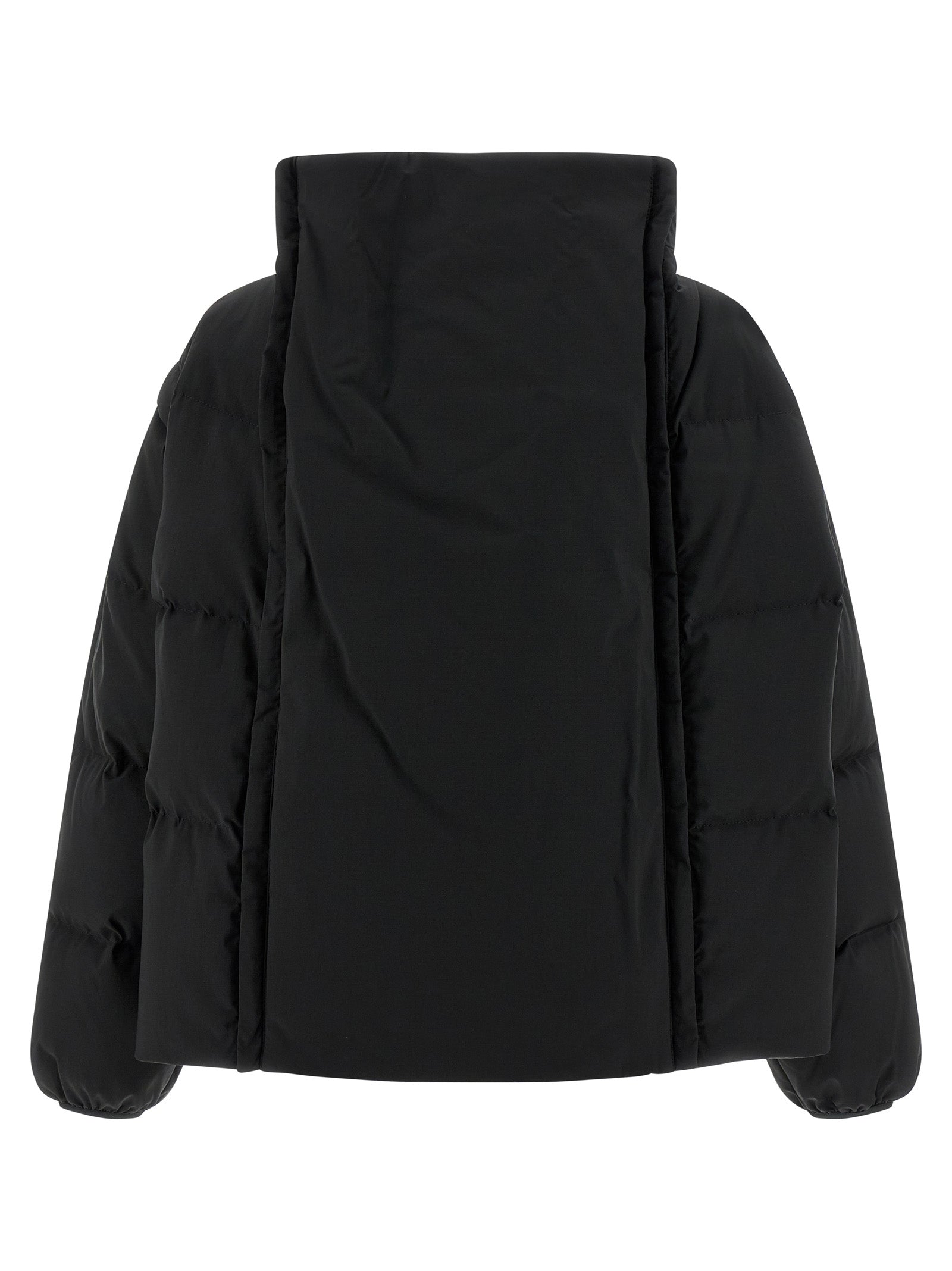 MM6 Maison Margiela Chaqueta Larga Negra de Poliéster