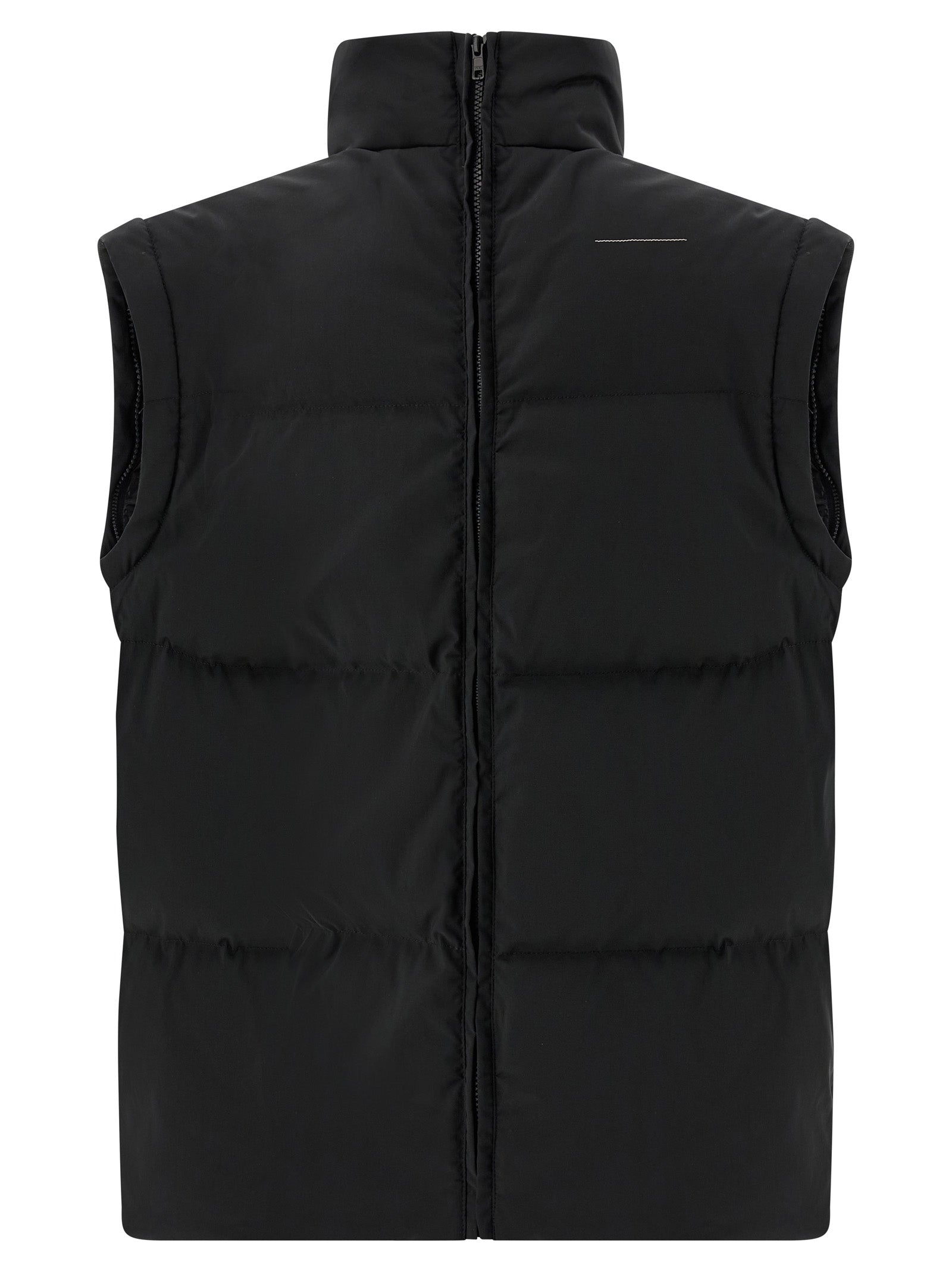MM6 Maison Margiela Chaqueta Larga Negra de Poliéster