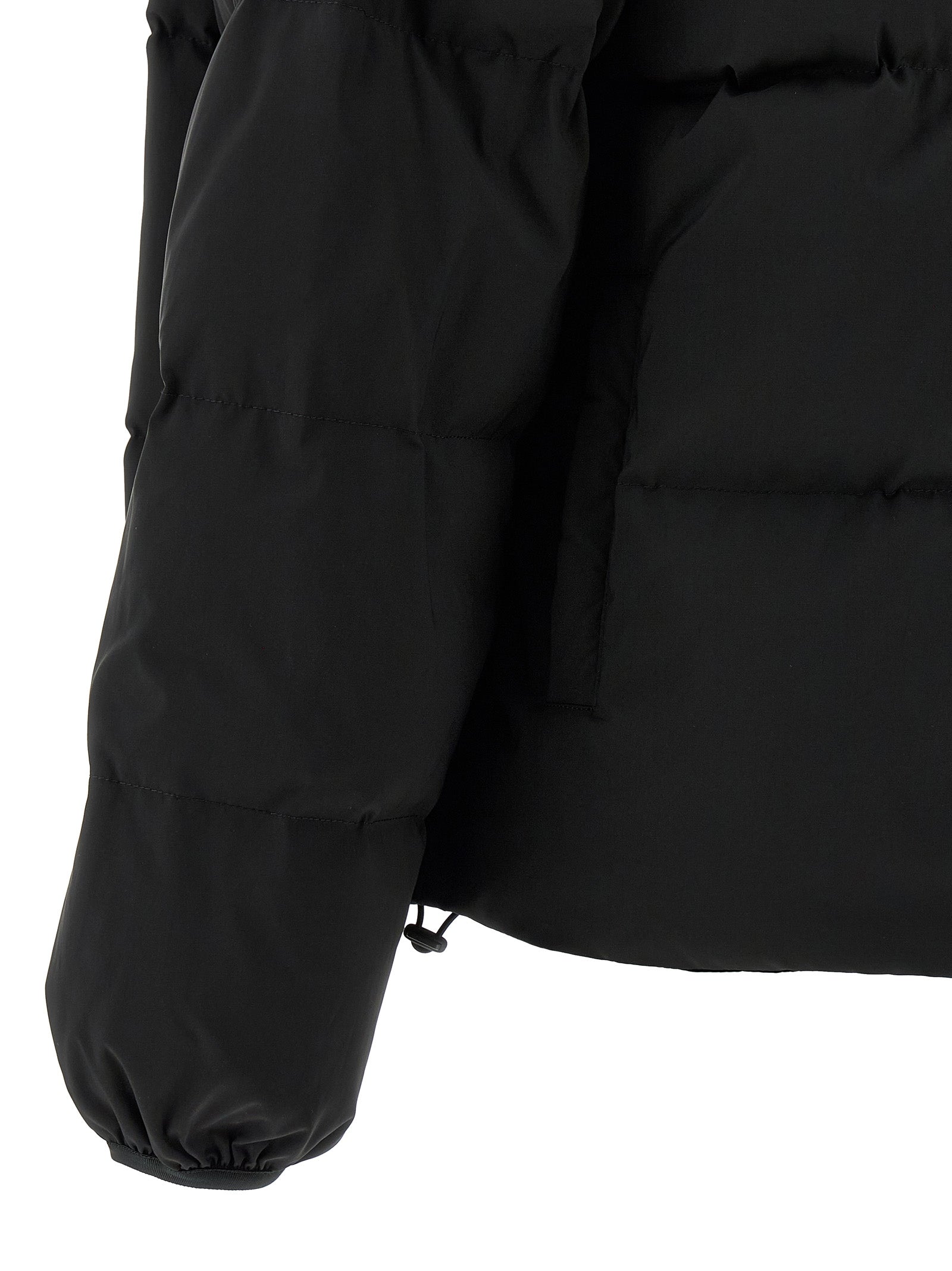 MM6 Maison Margiela Chaqueta Larga Negra de Poliéster