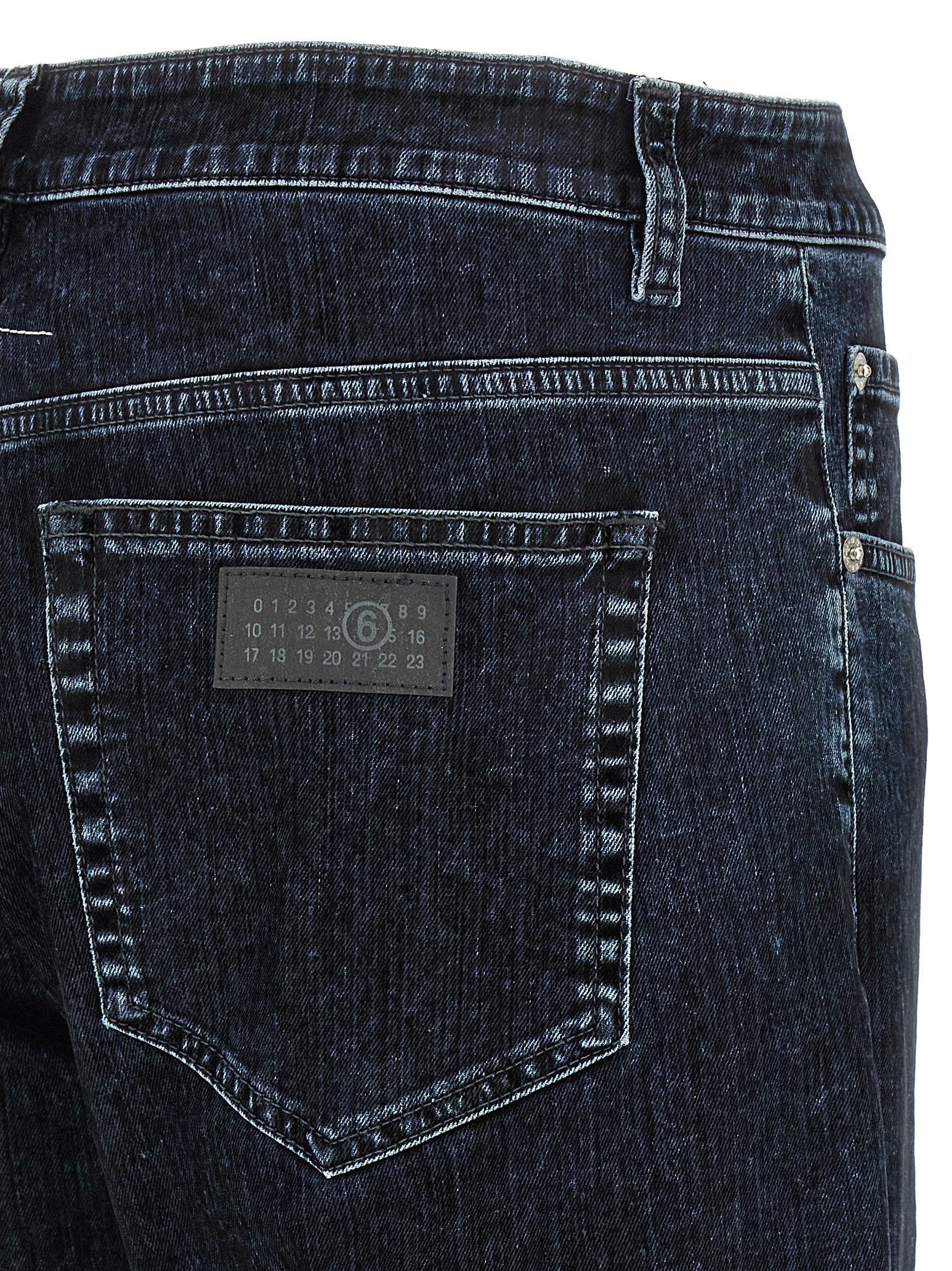 MM6 Maison Margiela Jeans Rectos de Algodón Negro