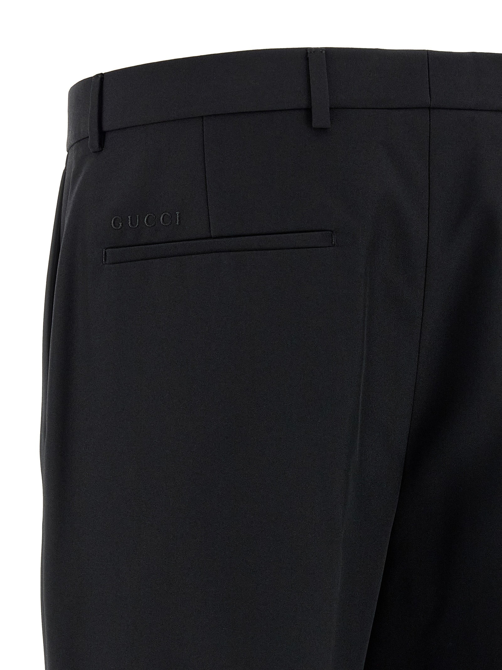 Gucci Pantalón de Vestir Negro de Poliéster