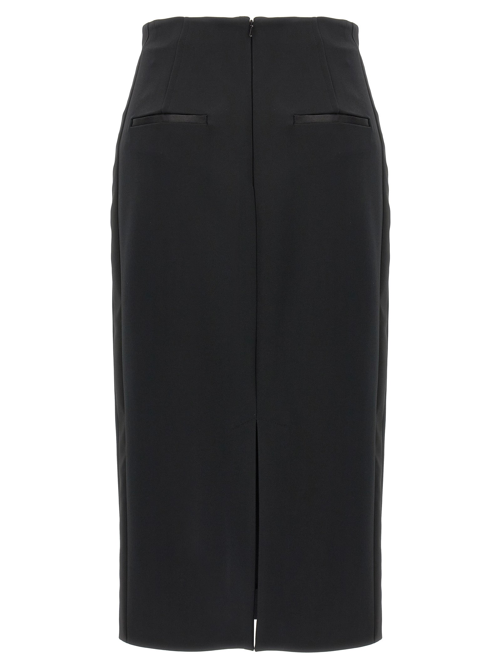 Falda midi de viscosa negra Max Mara