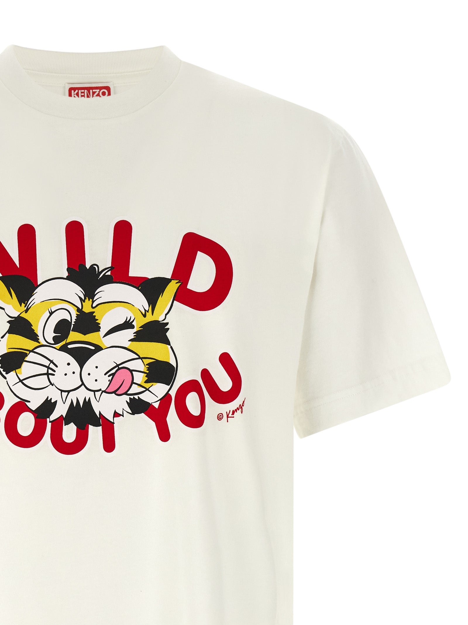Camiseta de algodón blanca Kenzo