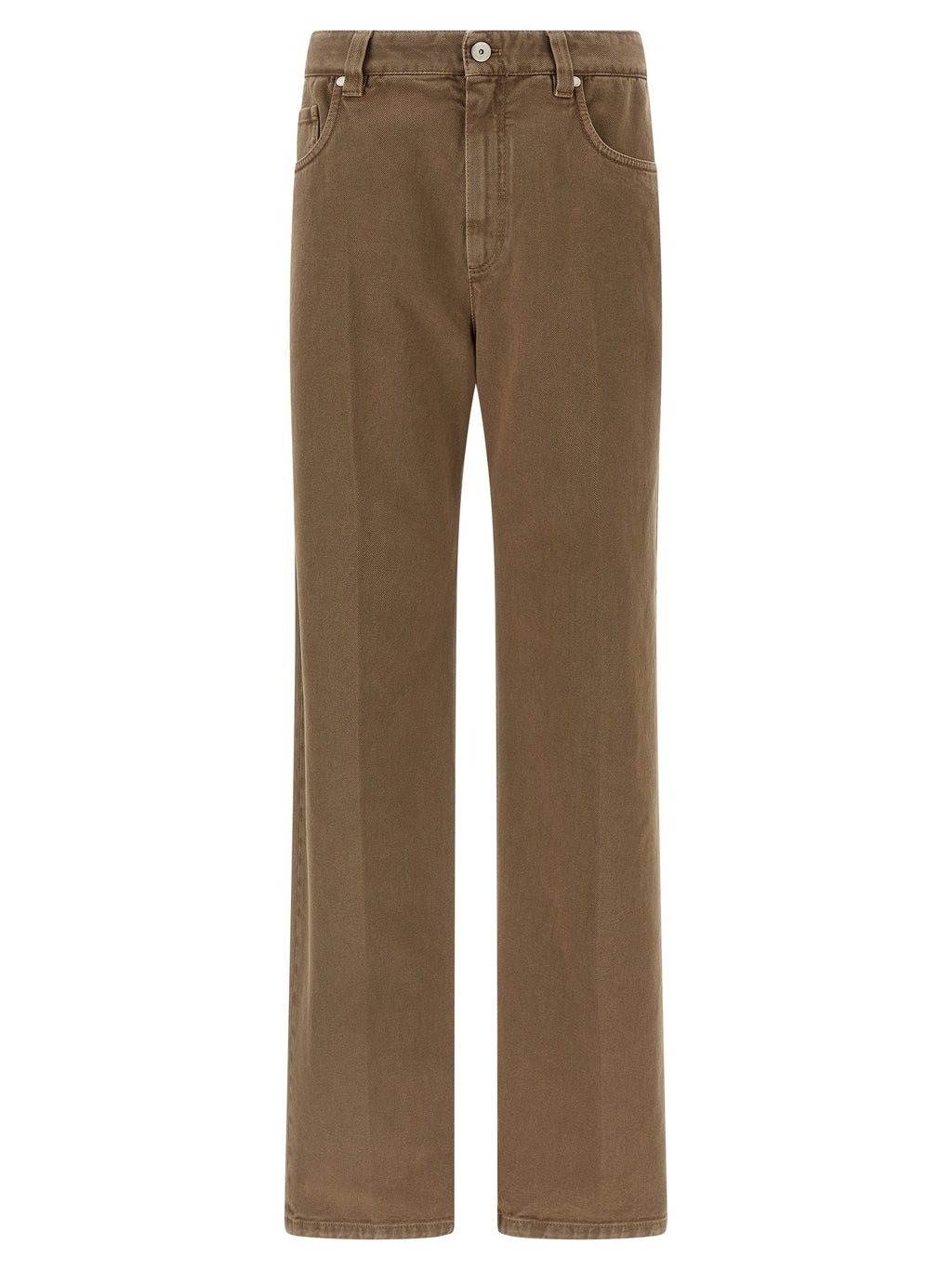 Brunello Cucinelli Jeans Rectos Beige de Algodón