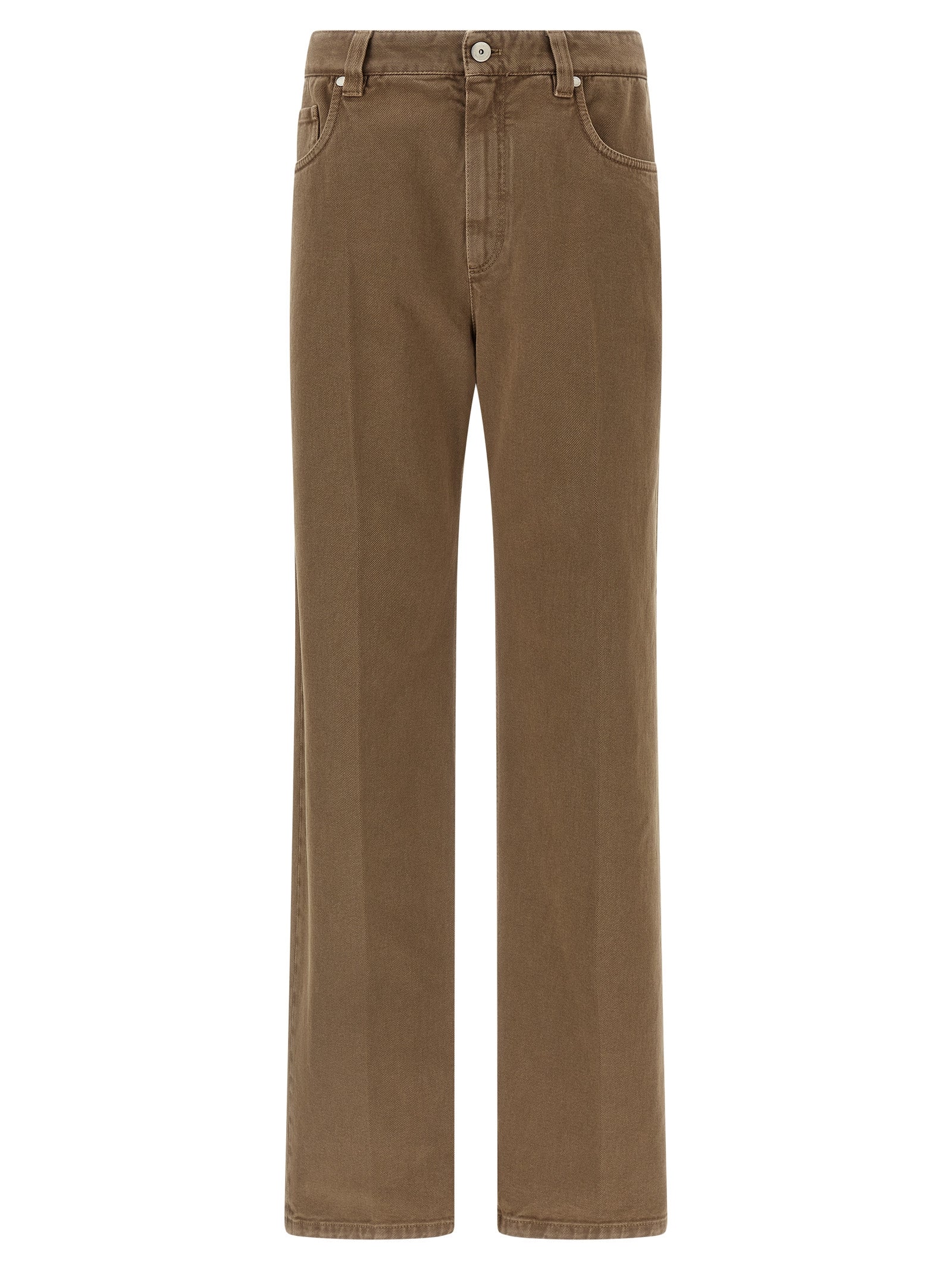 Brunello Cucinelli Jeans Rectos Beige de Algodón