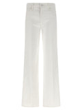 Mother Denim White Cotton Flared Jeans