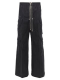 Rick Owens Black Cotton Cargo Pants
