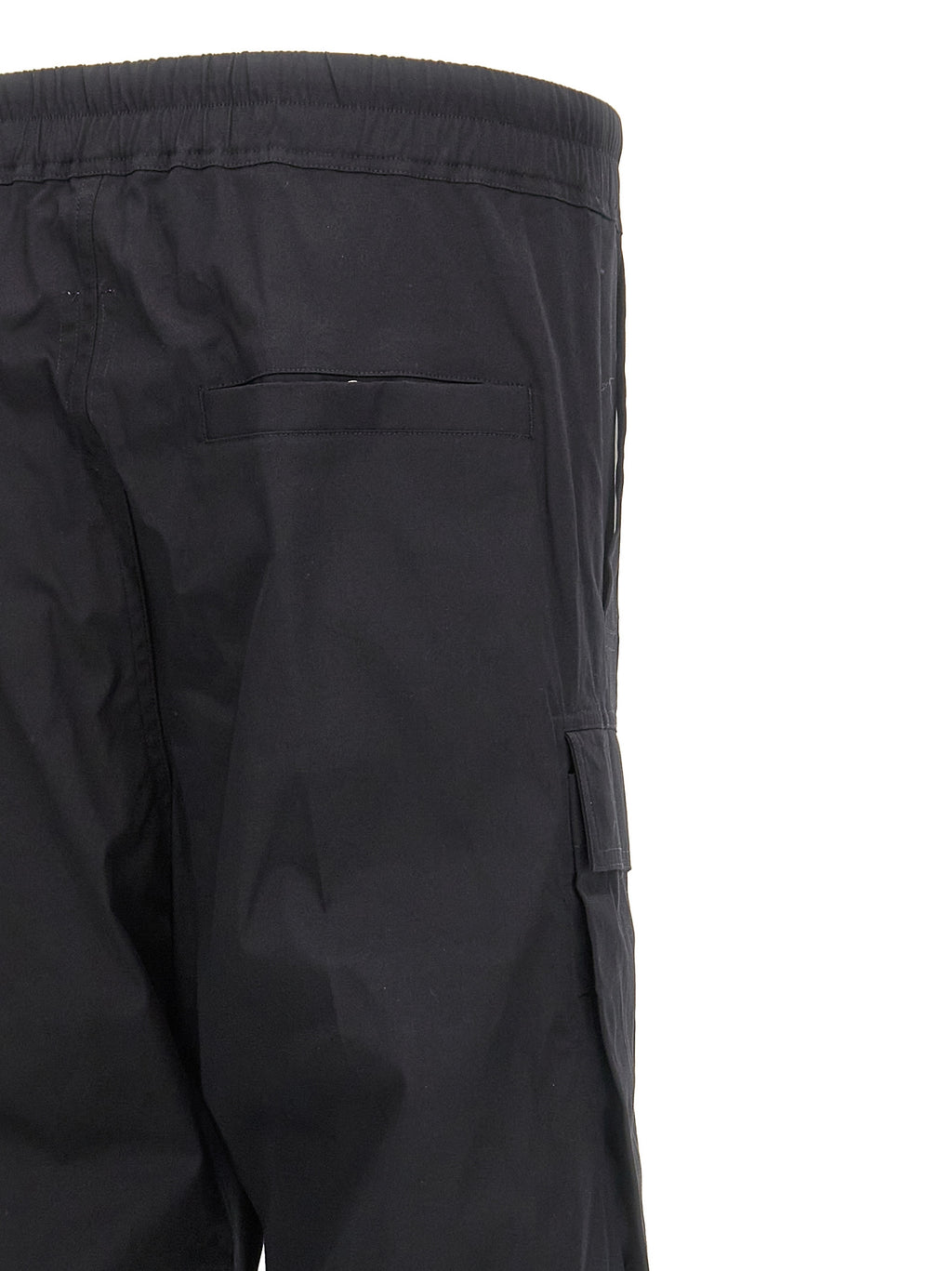 Rick Owens Black Cotton Cargo Pants