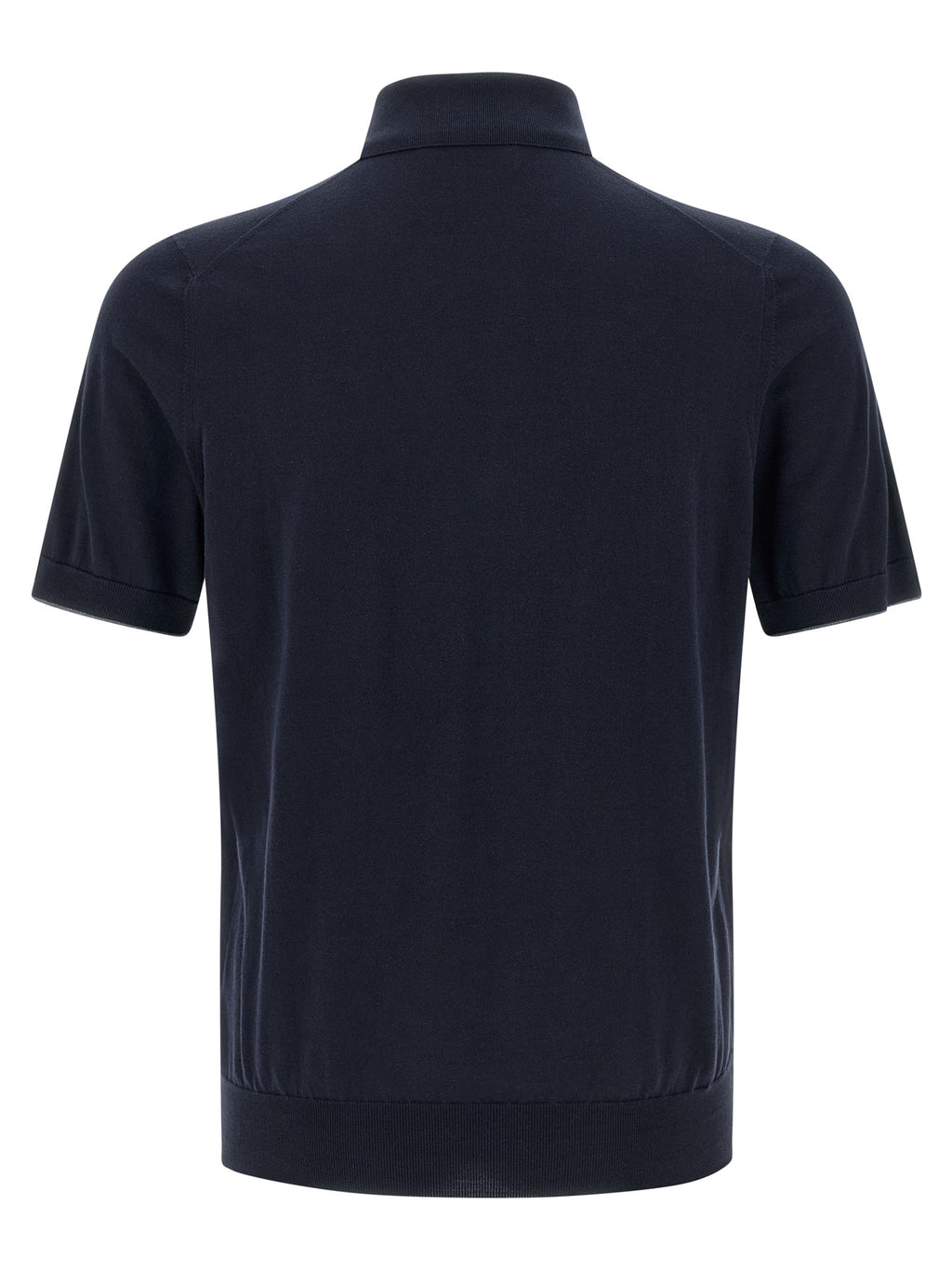Polo azul de algodón de Brunello Cucinelli