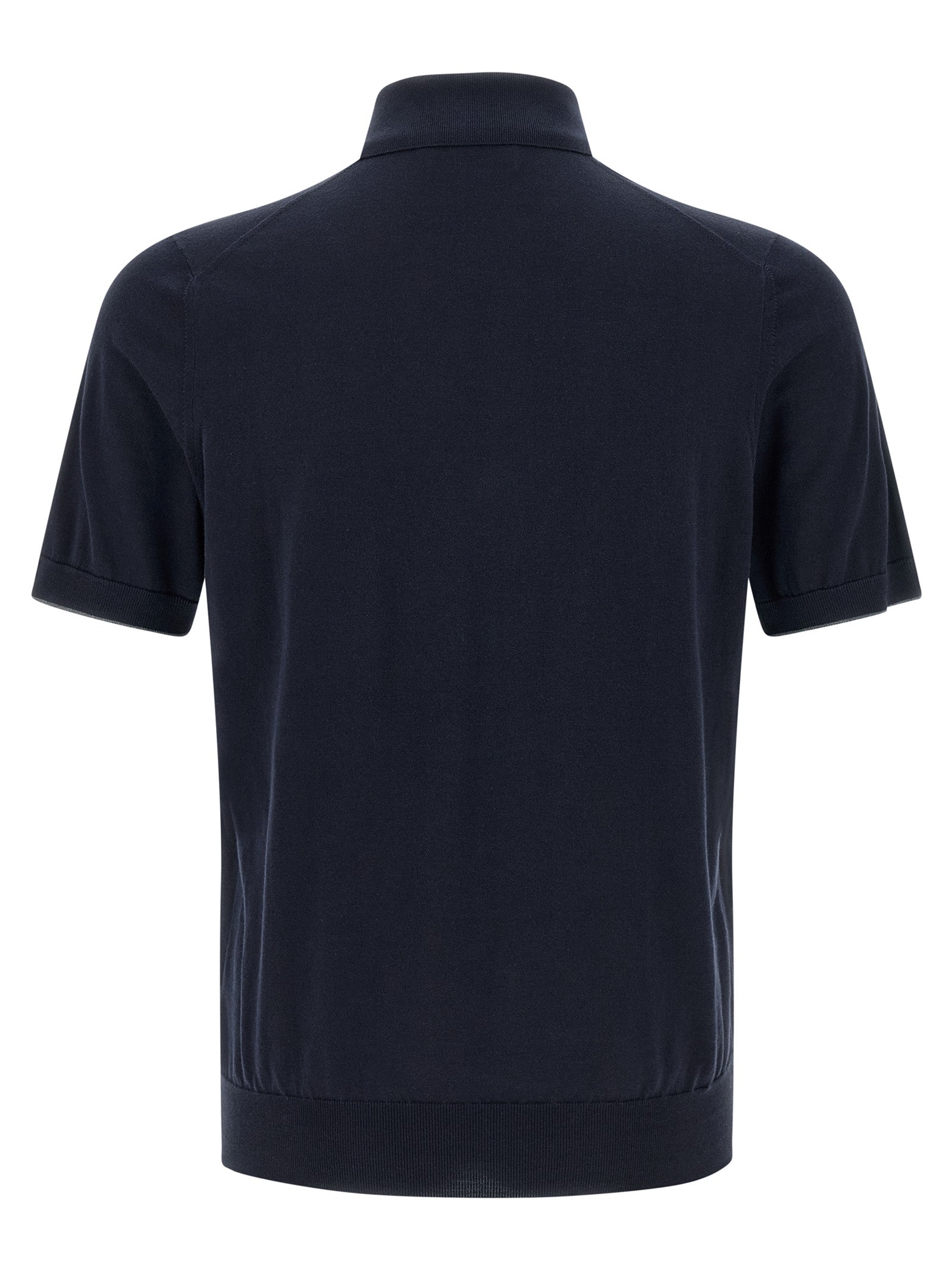 Polo azul de algodón de Brunello Cucinelli