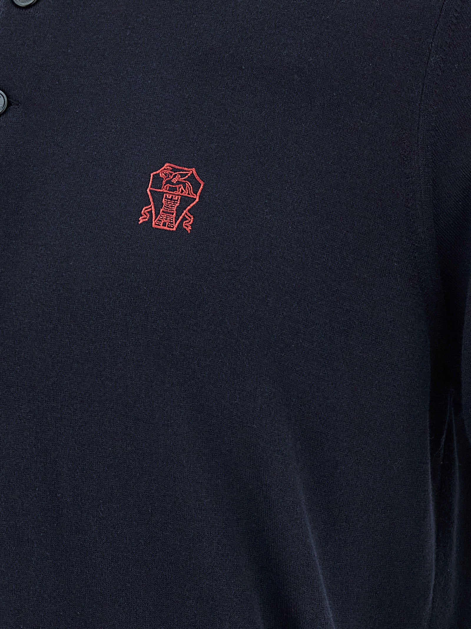 Polo azul de algodón de Brunello Cucinelli