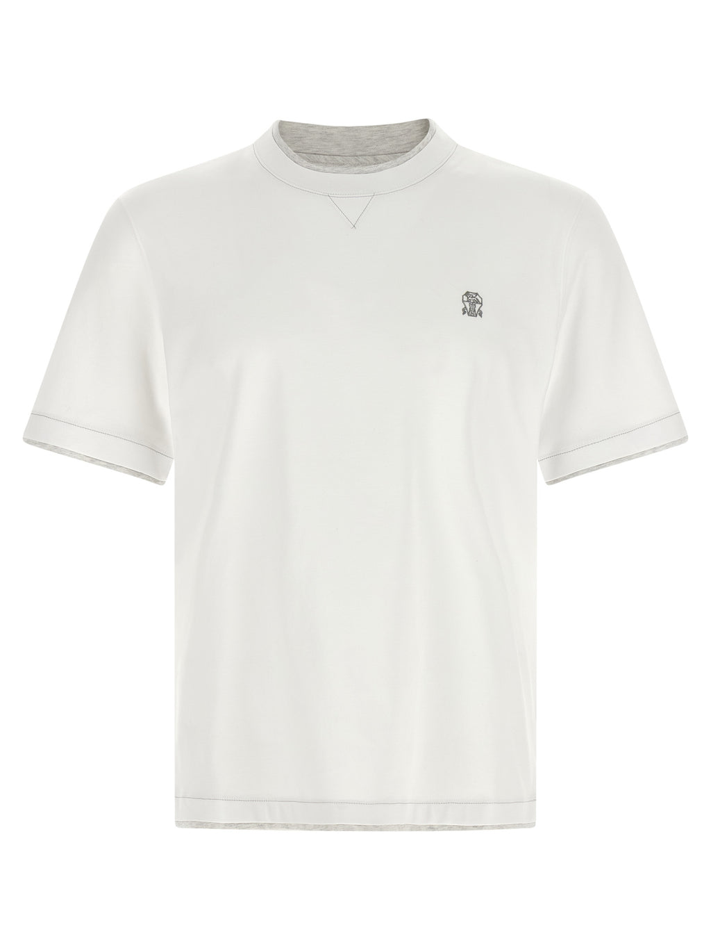 Camiseta de algodón blanca Brunello Cucinelli