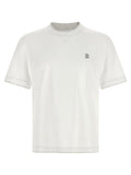 Camiseta de algodón blanca Brunello Cucinelli